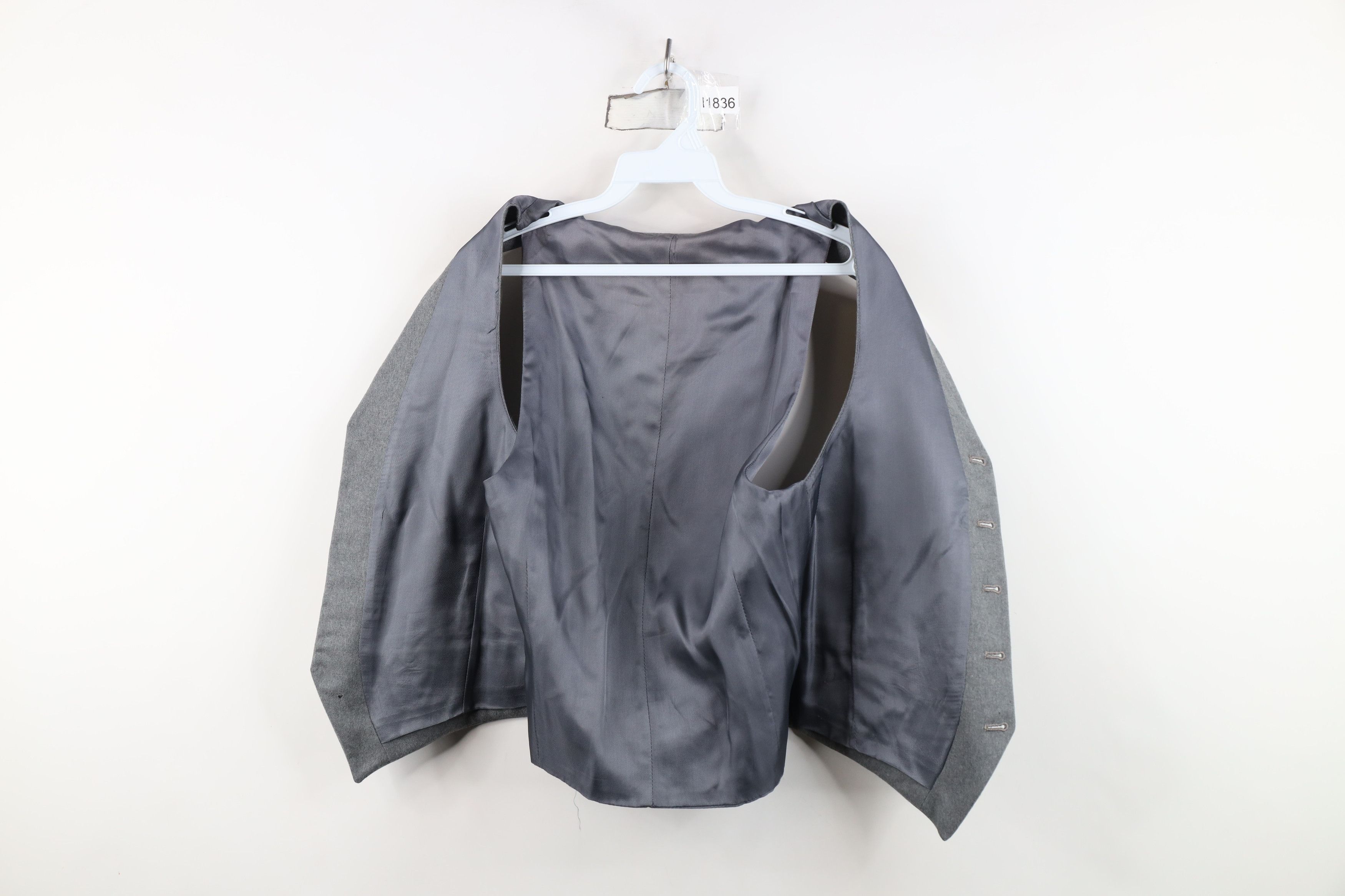 Vintage Vintage 60s 70s Streetwear Buckle Back Suit Vest Jacket Gray Size US M / EU 48-50 / 2 - 9 Thumbnail