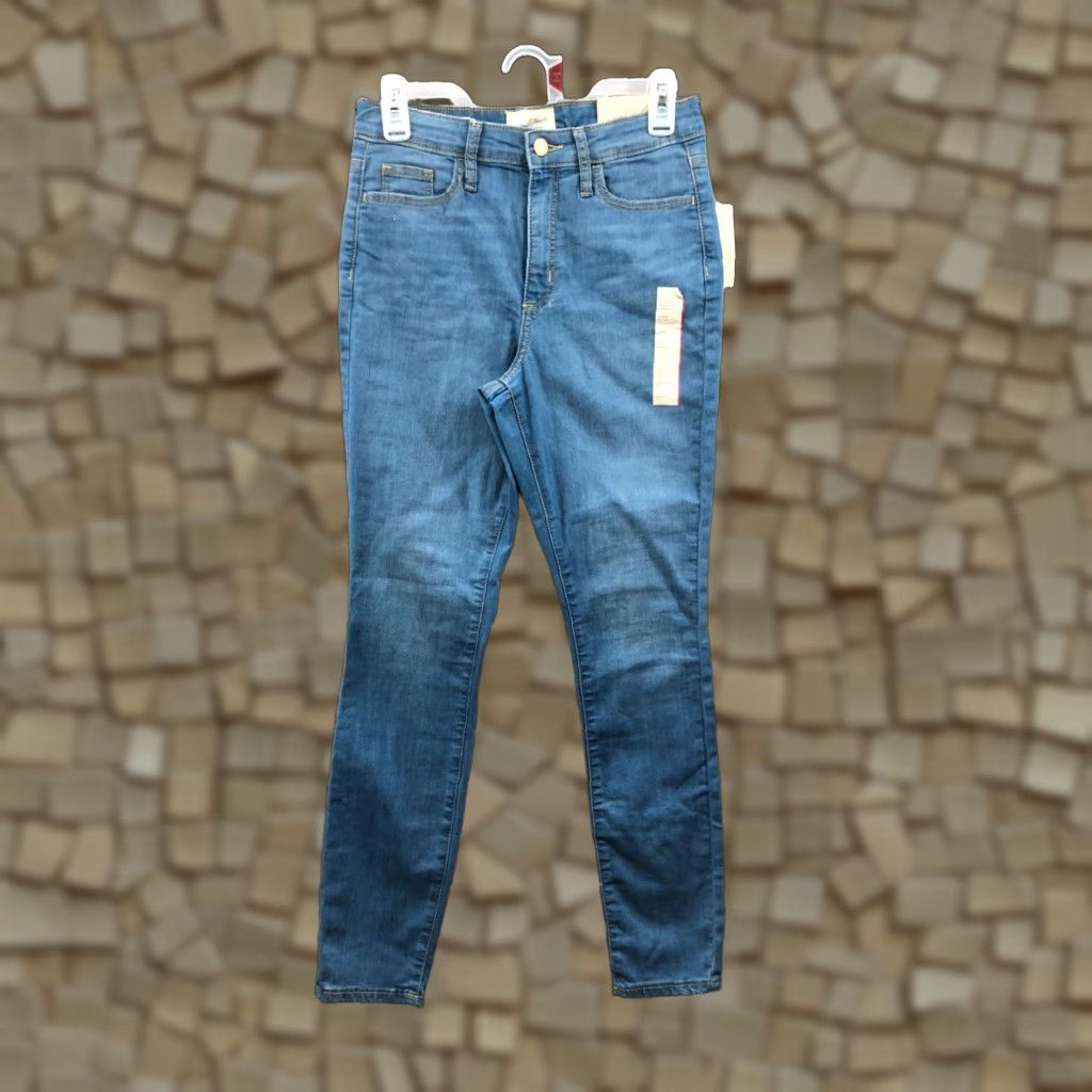 Vintage Universal Thread Jeans Skinny 4 Womens High Rise Dark Blue Denim 5-Pocket Stretch Regular Cut Tapered? Size 27" / US 4 / IT 40 - 1 Thumbnail