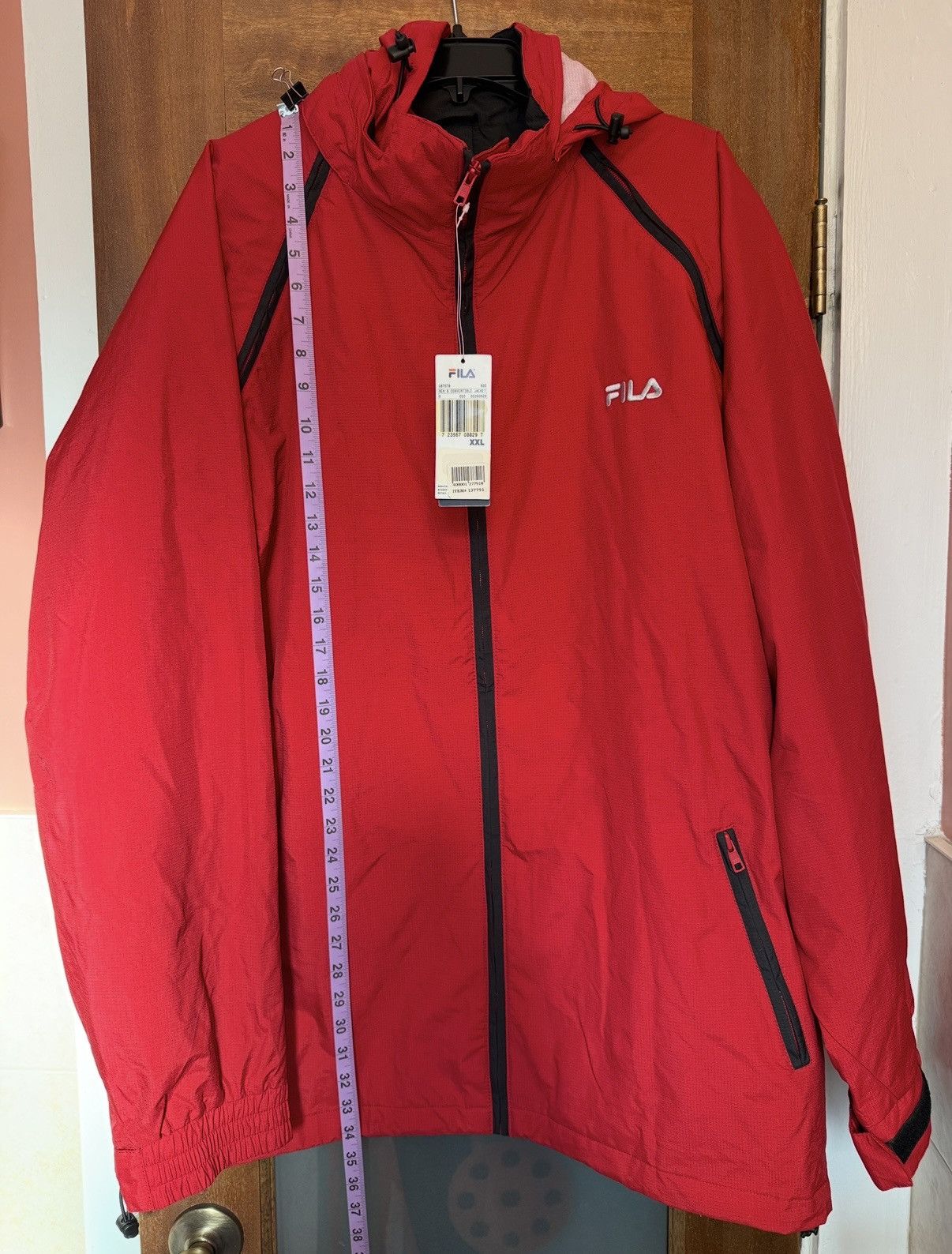 Fila Fila Men’s Red Convertible 3/1 Nylon Hooded Vest Parka XXL Size US XXL / EU 58 / 5 - 14 Thumbnail