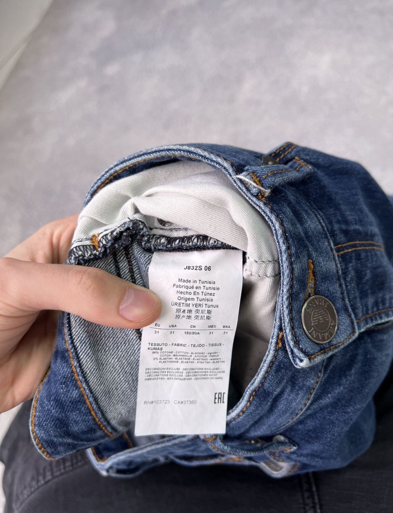 Armani × Designer × Vintage Vintage Armani Jeans Denim Blue pants Size US 31 - 5 Thumbnail