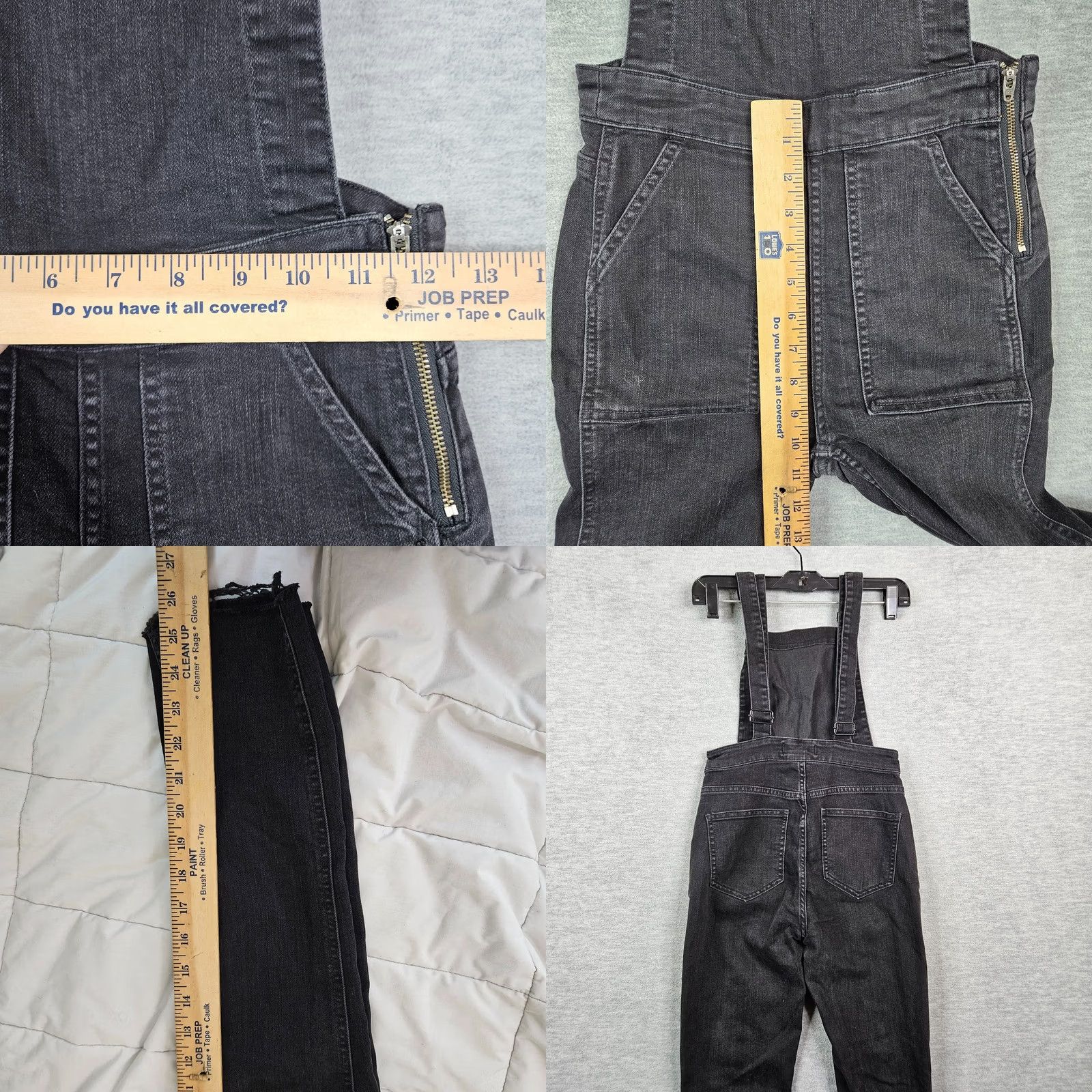 Madewell Madewell Women's Zipper Overalls Black Skinny Leg Dark Wash XS Denim One-Piece Regular Women Sundress? Size 26" / US 2 / IT 38 - 8 Thumbnail