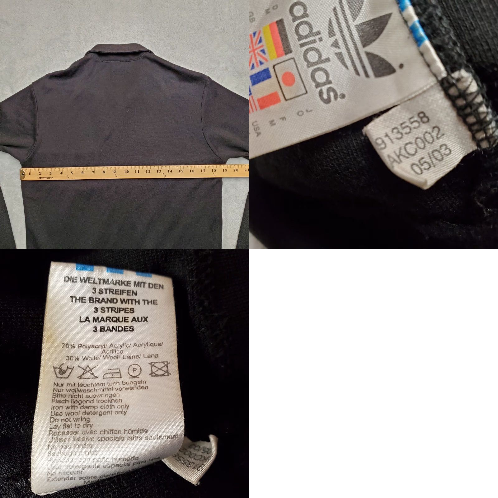 Adidas VINTAGE adidas Jacket Mens M Black Wool Blend Full Zip Outdoors Casual Size US M / EU 48-50 / 2 - 9 Thumbnail