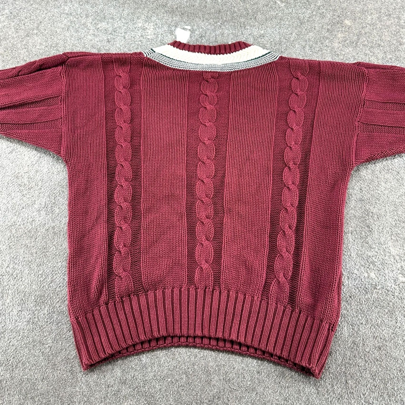 Gap VINTAGE Gap Sweater Womens XL Red Pullover Cable Knit V Neck Striped 90s Women Mens? Size XL / US 12-14 / IT 48-50 - 5 Thumbnail