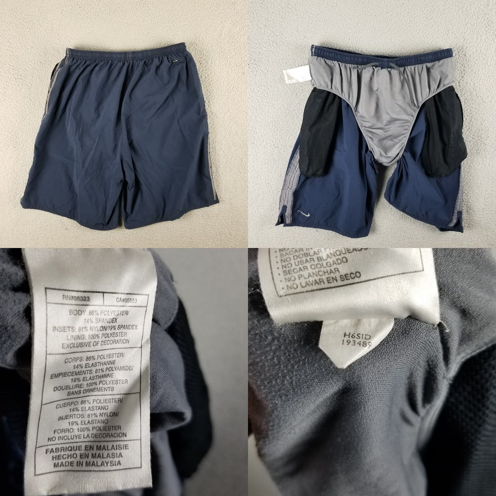 Nike Vintage Nike Swim Shorts Mens M Blue Stripe 90s Style Short Swim Bottom 28-30w Size US 31 - 8 Thumbnail