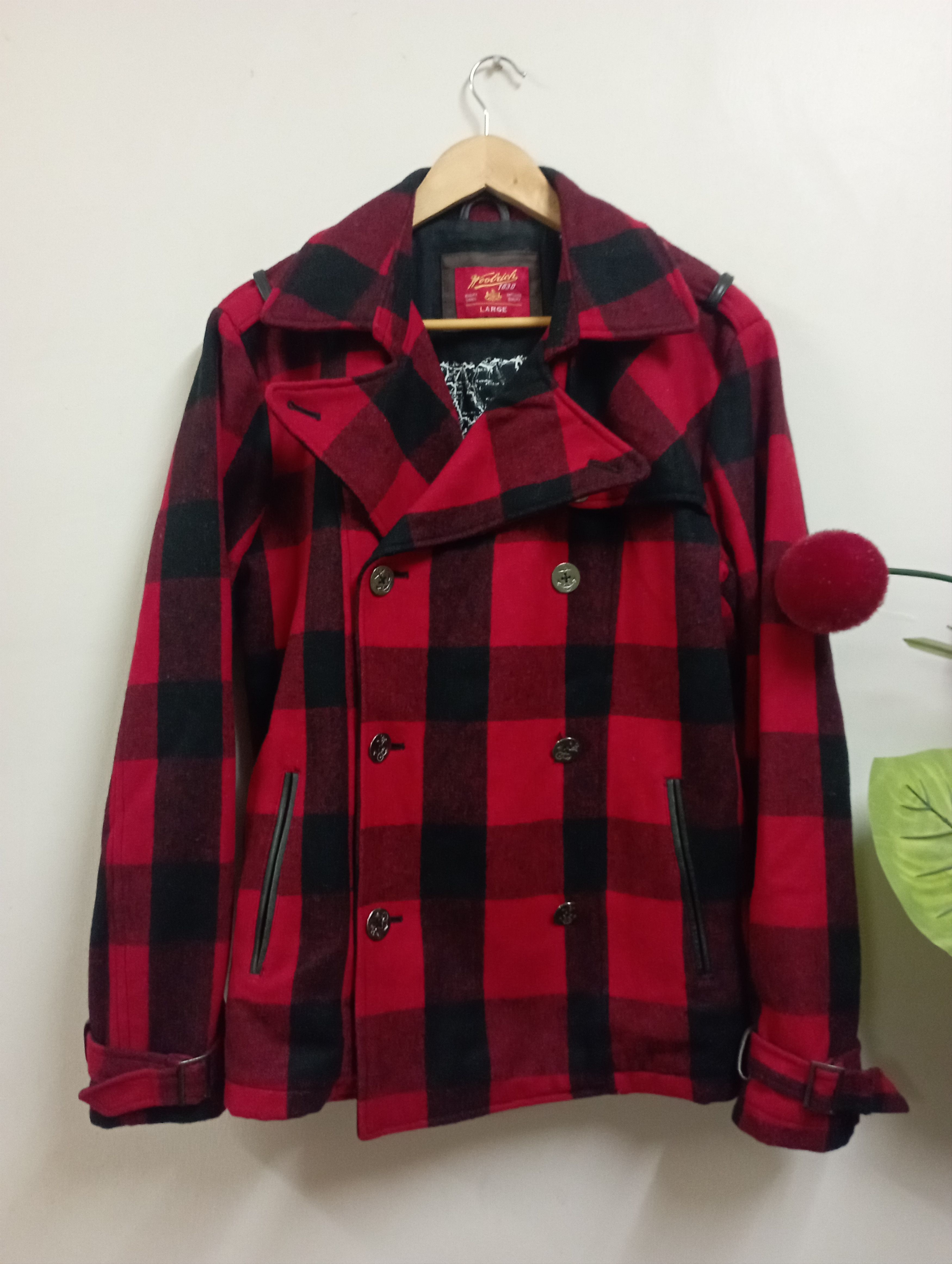 Vintage Woolrich Wool Red Black Tartan Punk Jacket