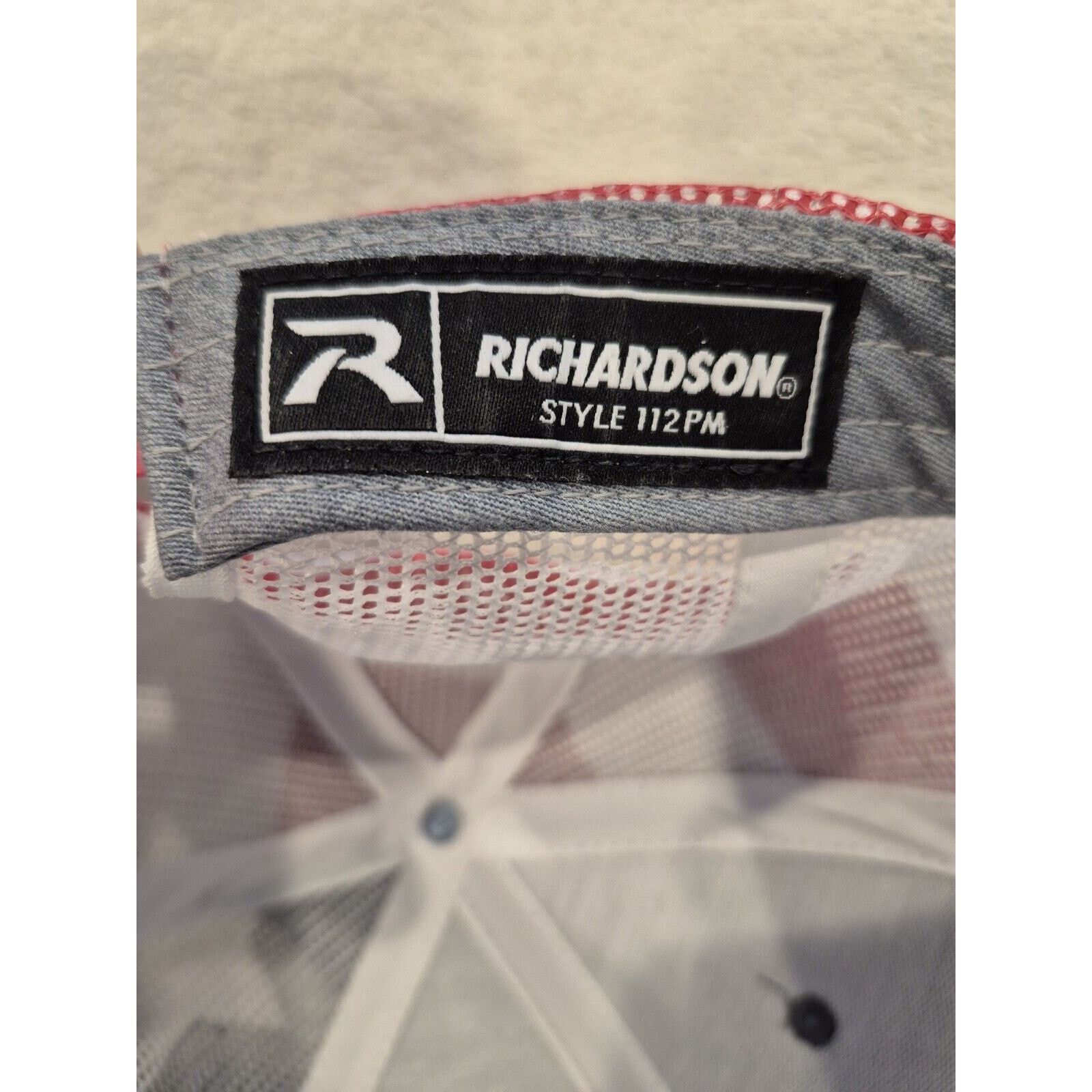Richardson Premium Skull and USA Flag Richardson Trucker Snapback Mesh Size ONE SIZE - 7 Thumbnail