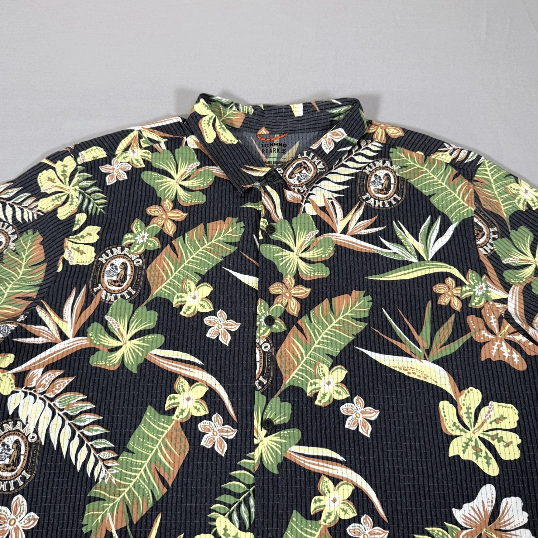 Roark Roark Shirt Mens 2XL Hinano Tahiti Hawaii Floral Button Up Short Sleeve Casual Breathable Quick Dry Lightweight Stretch Size US XXL / EU 58 / 5 - 2 Thumbnail