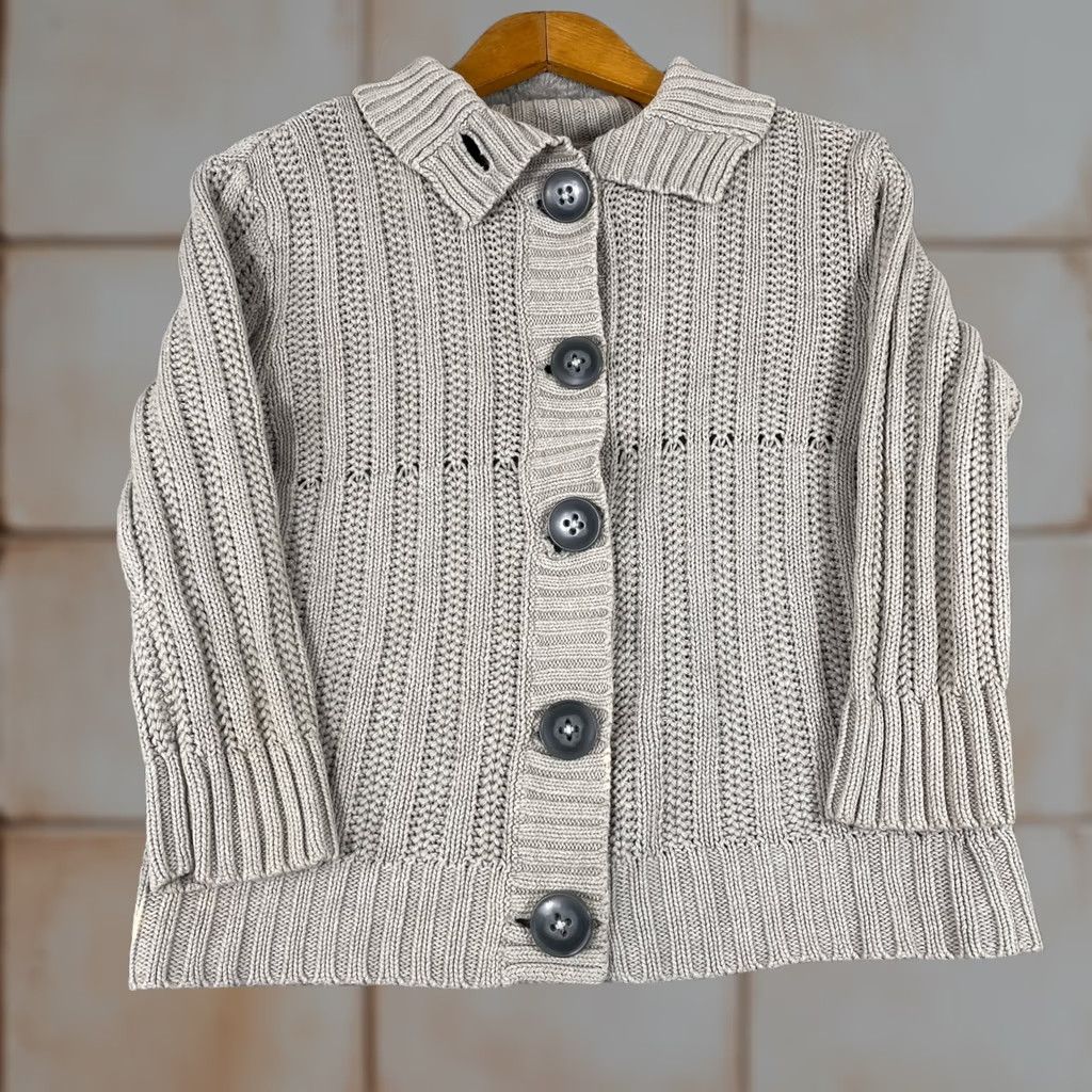 Aeropostale VINTAGE Aeropostale Sweater Womens L Gray Y2K Chunky Button Cardigan Beige Size L / US 10 / IT 46 - 1 Thumbnail