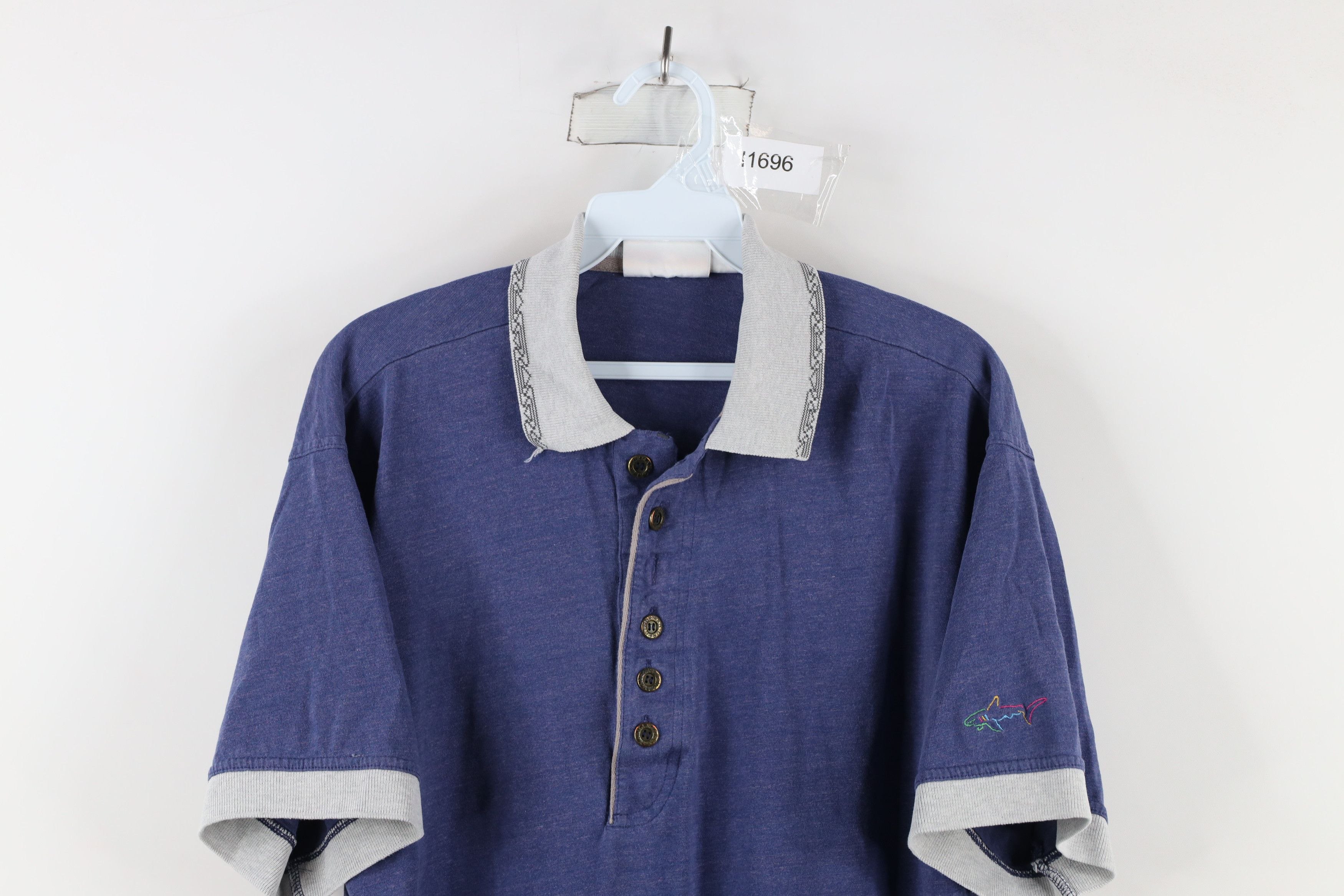Reebok Vintage 90s Reebok Greg Norman Golf Polo Shirt Blue Size US M / EU 48-50 / 2 - 2 Thumbnail