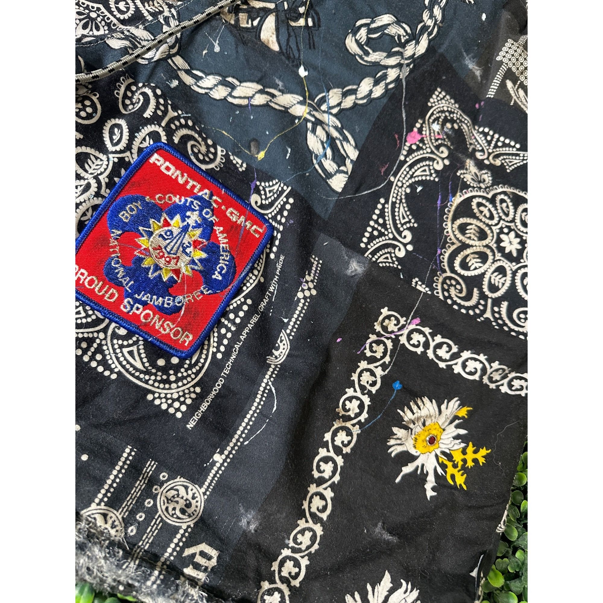 Handmade × Neighborhood DRO Lab Custom 1/1 ART x Neighborhood Bandana Paisley Bermu Size US 35 - 5 Thumbnail