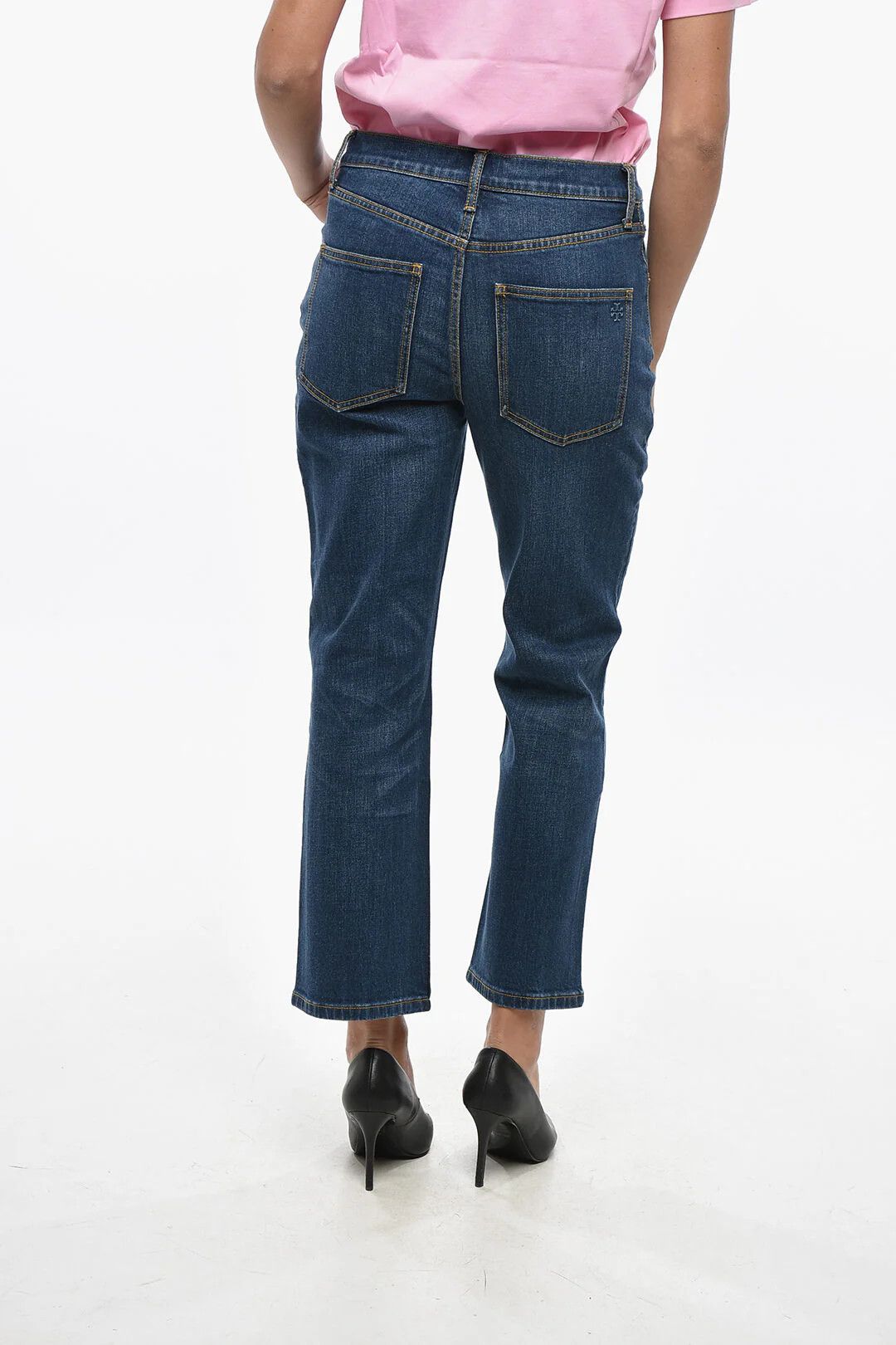 Tory Burch og1mm0426 High-Waist Wide-Leg Jeans in Blue Size 29" - 2 Thumbnail