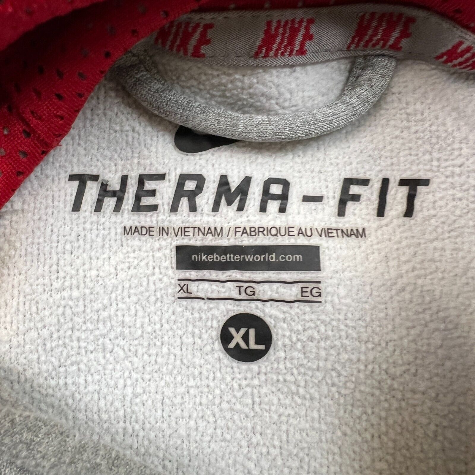 Nike × Vintage Nike Sportswear Hoodie XL Therma Fit Spell Out Pullover Hood Size US XL / EU 56 / 4 - 6 Thumbnail