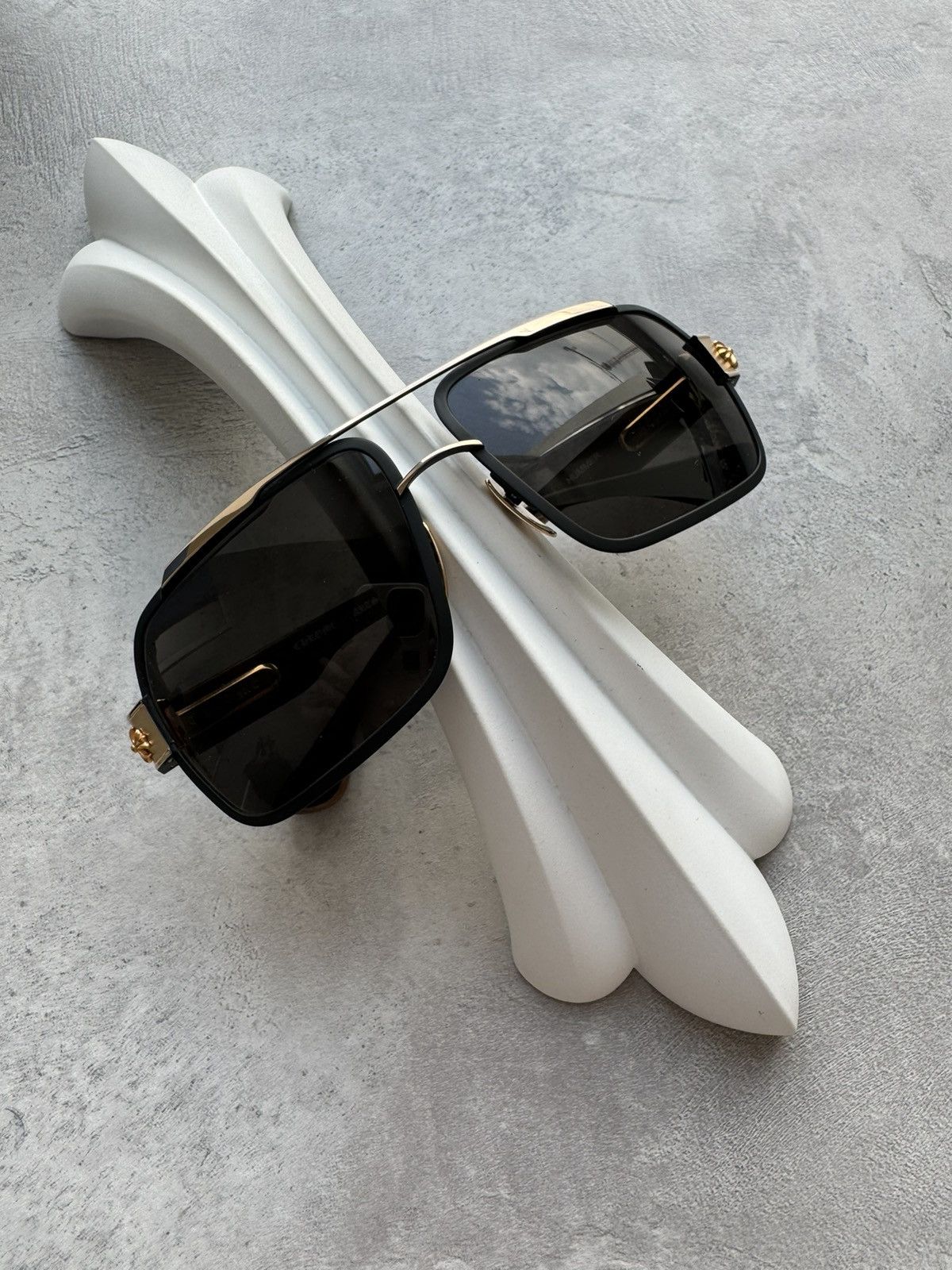 Chrome Hearts HUMMER Gold Sunglasses