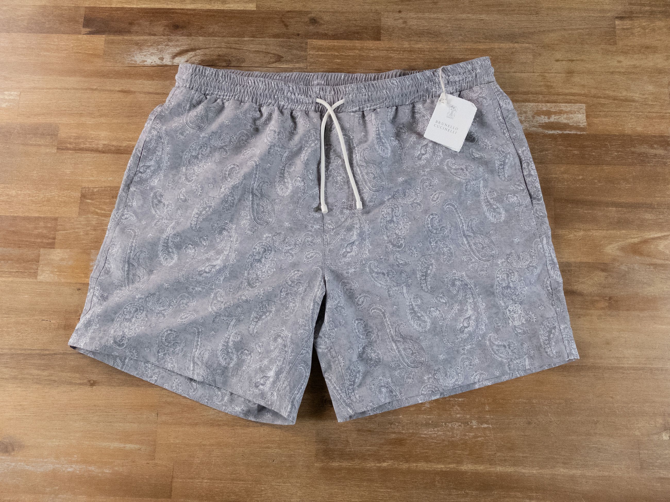 Brunello Cucinelli BRUNELLO CUCINELLI gray paisley print swim shorts Large NWT Size US 34 / EU 50 - 1 Thumbnail
