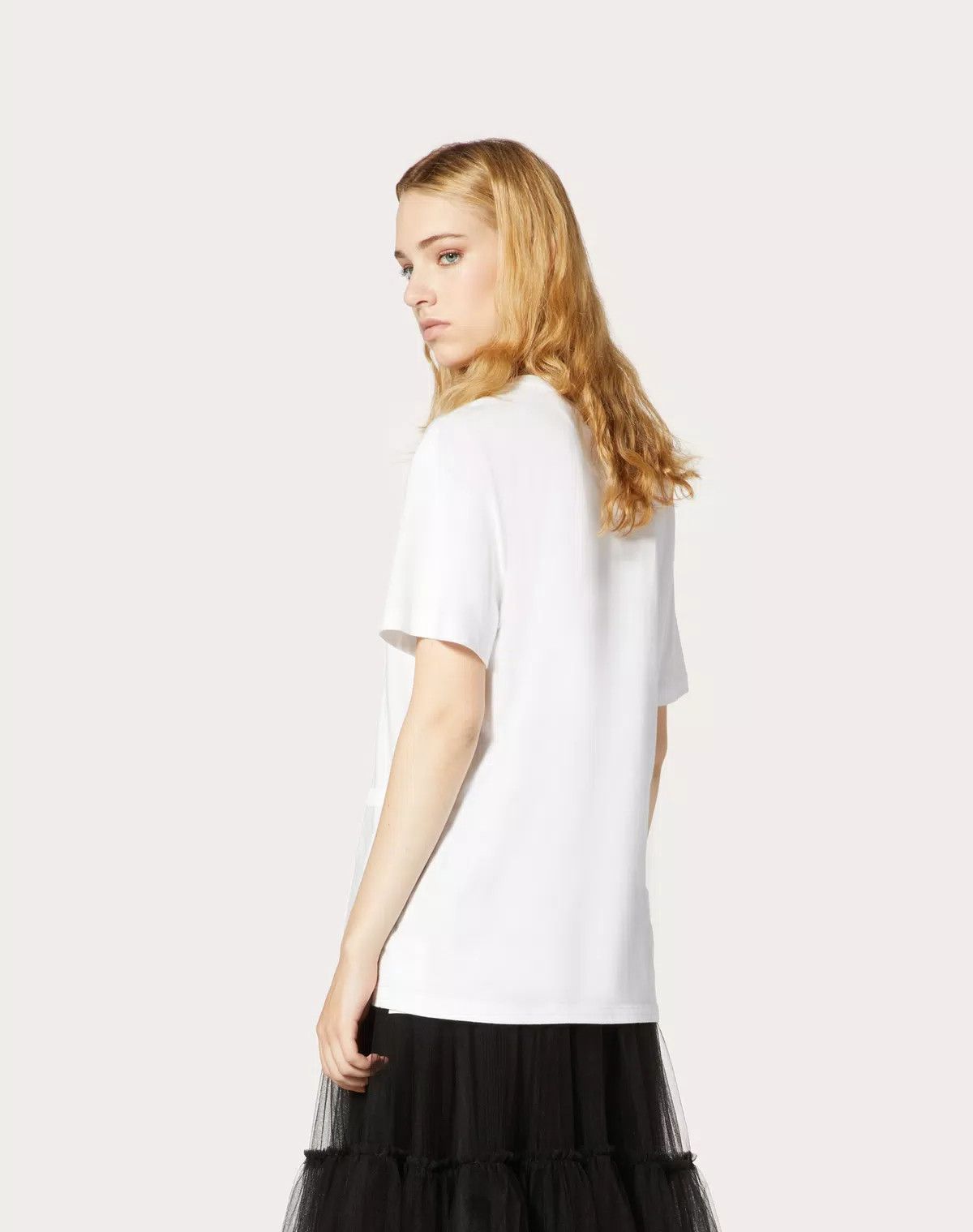 Valentino o1s1wg110625 Short Sleeve T-Shirt in White Size M / US 6-8 / IT 42-44 - 4 Thumbnail