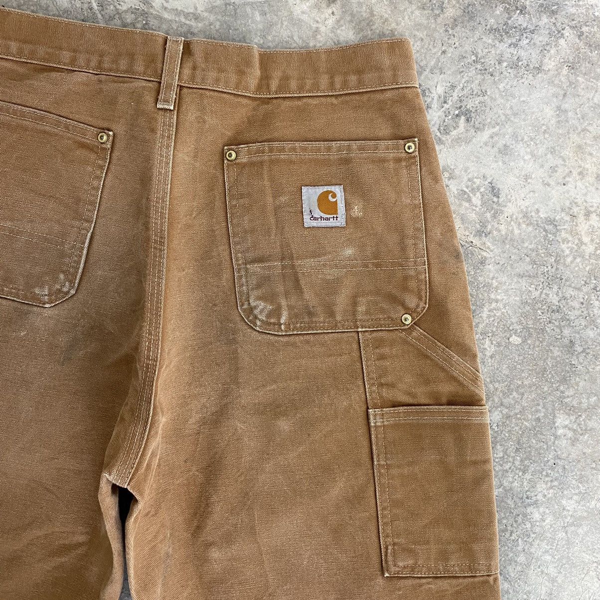 Carhartt VTG Carhartt Double Knee Faded Tan Dirty Carpenter Pants Size US 29 - 14 Thumbnail