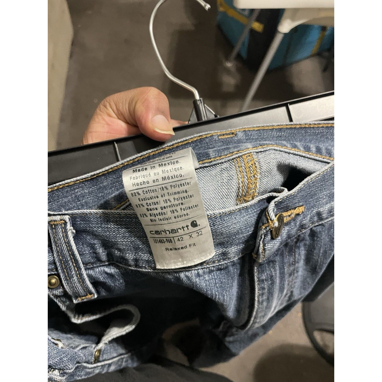Carhartt Size 42x32 - Carhartt Jeans Adult Blue Denim Relaxed Fit Size US 42 / EU 58 - 3 Thumbnail