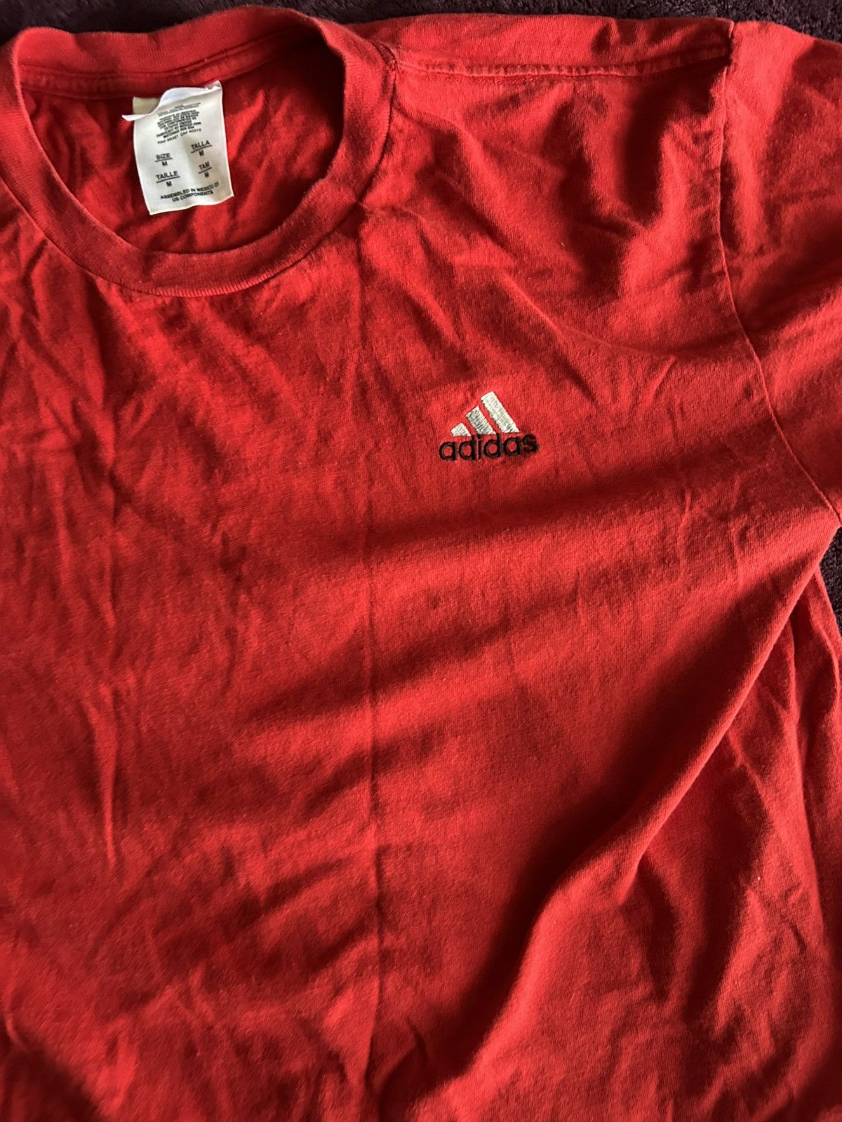 Adidas Vintage 90s Adidas Long Sleeve T-Shirt Sz M Made in Mexico Size US M / EU 48-50 / 2 - 7 Thumbnail