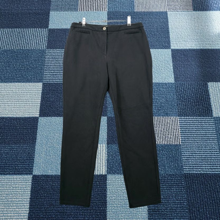 Talbots Talbots Pants Womens 12 Black Dalton Mid Rise Straight Zip Fly Stretch Trouser Size 34" / US 12 / IT 48 - 1 Thumbnail