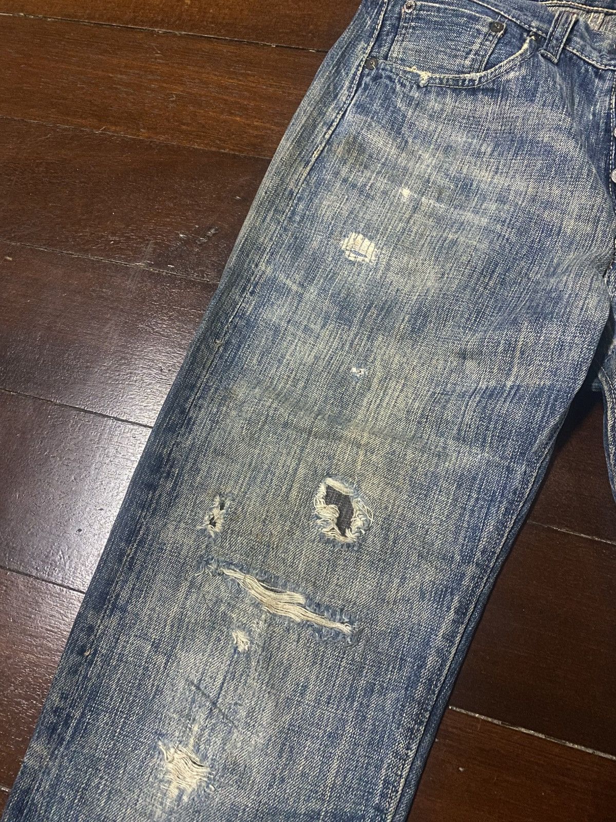 Sugar Cane Rare Sugar Cane Aloha distressed rework Selvedge Denim Size US 31 - 12 Thumbnail