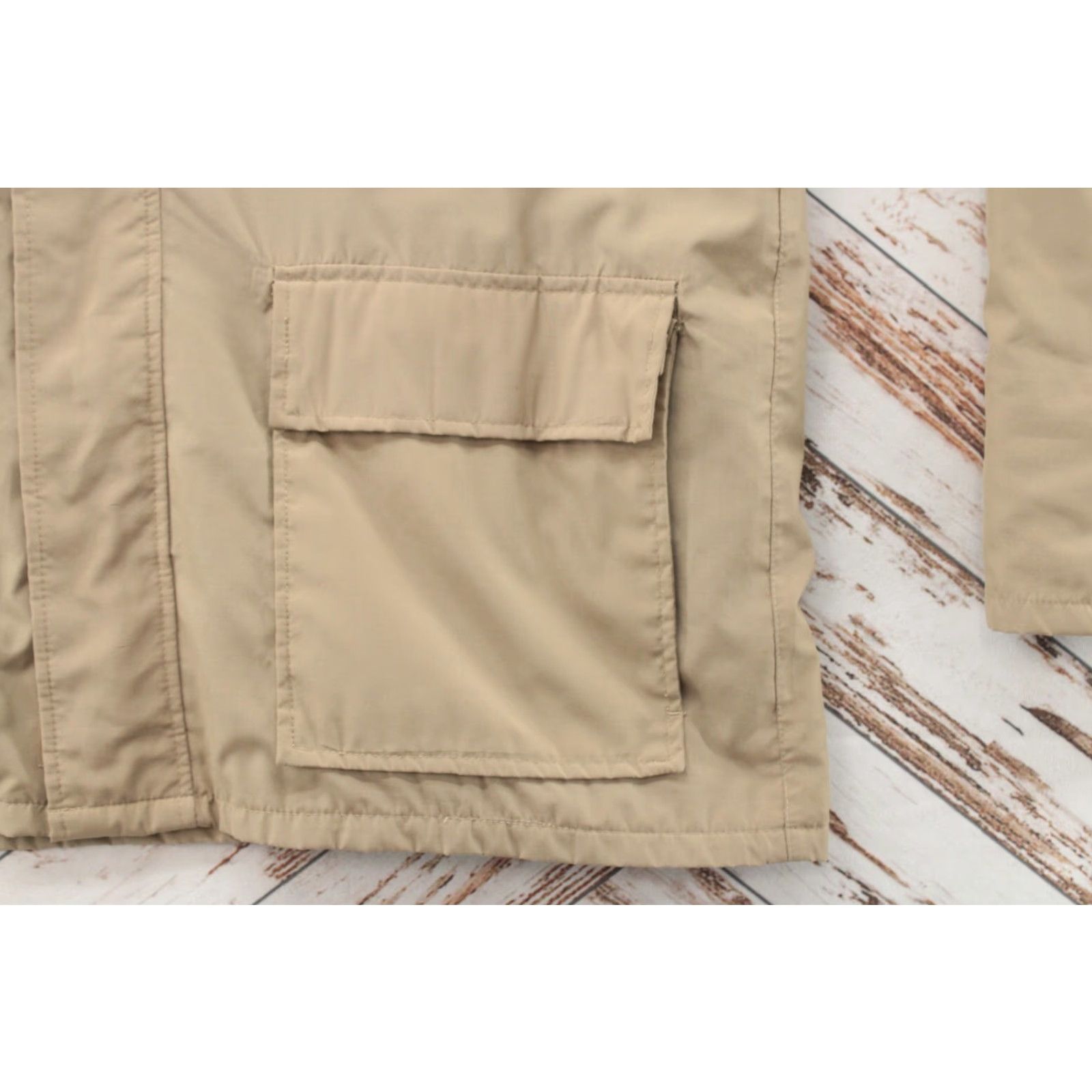 Orvis VINTAGE ORVIS Storm Dry Coat Bomber Jacket Mens Large Tan W/Packable Hood Pockets All Seasons Wind-Resistant Water-Resistant 90s Outdoors Fishing Size US L / EU 52-54 / 3 - 3 Thumbnail