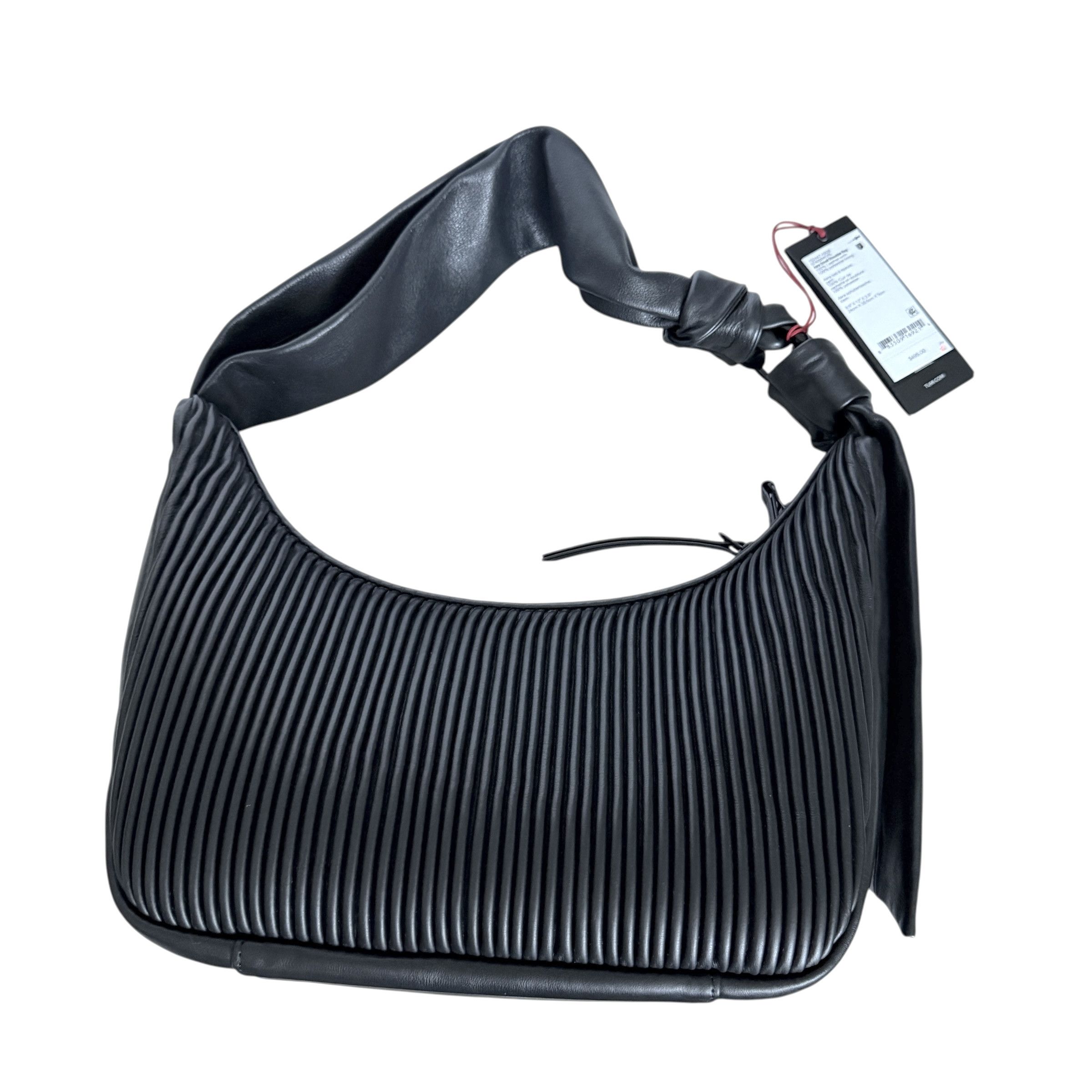 Tumi Tumi ASRA Black Leather SMALL Shoulder Bag - Ribbed texture Size ONE SIZE - 10 Thumbnail