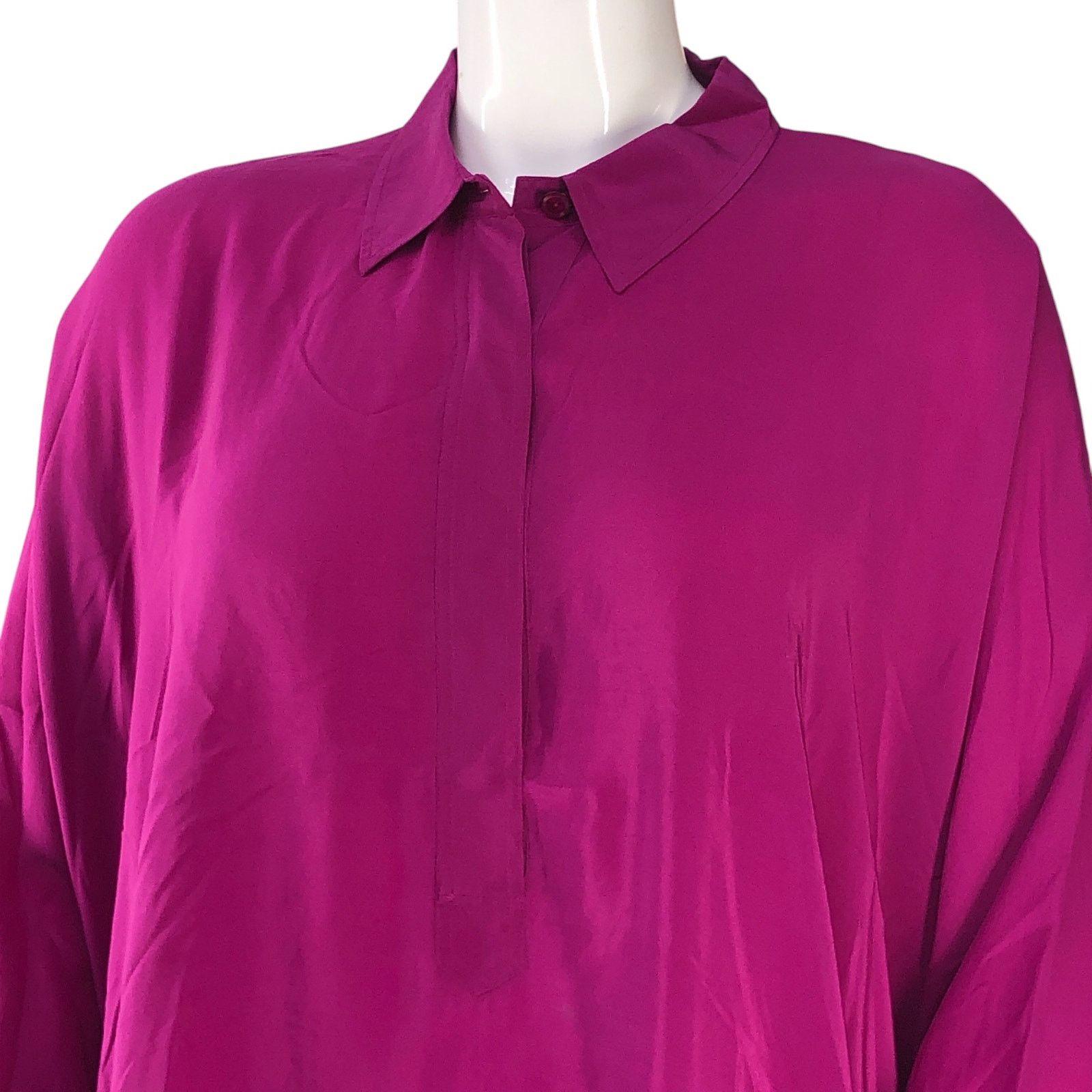 Eileen Fisher Eileen Fisher Size M Tunic Top Hi Low Popover Silk TINY FLAW Size M / US 6-8 / IT 42-44 - 2 Thumbnail