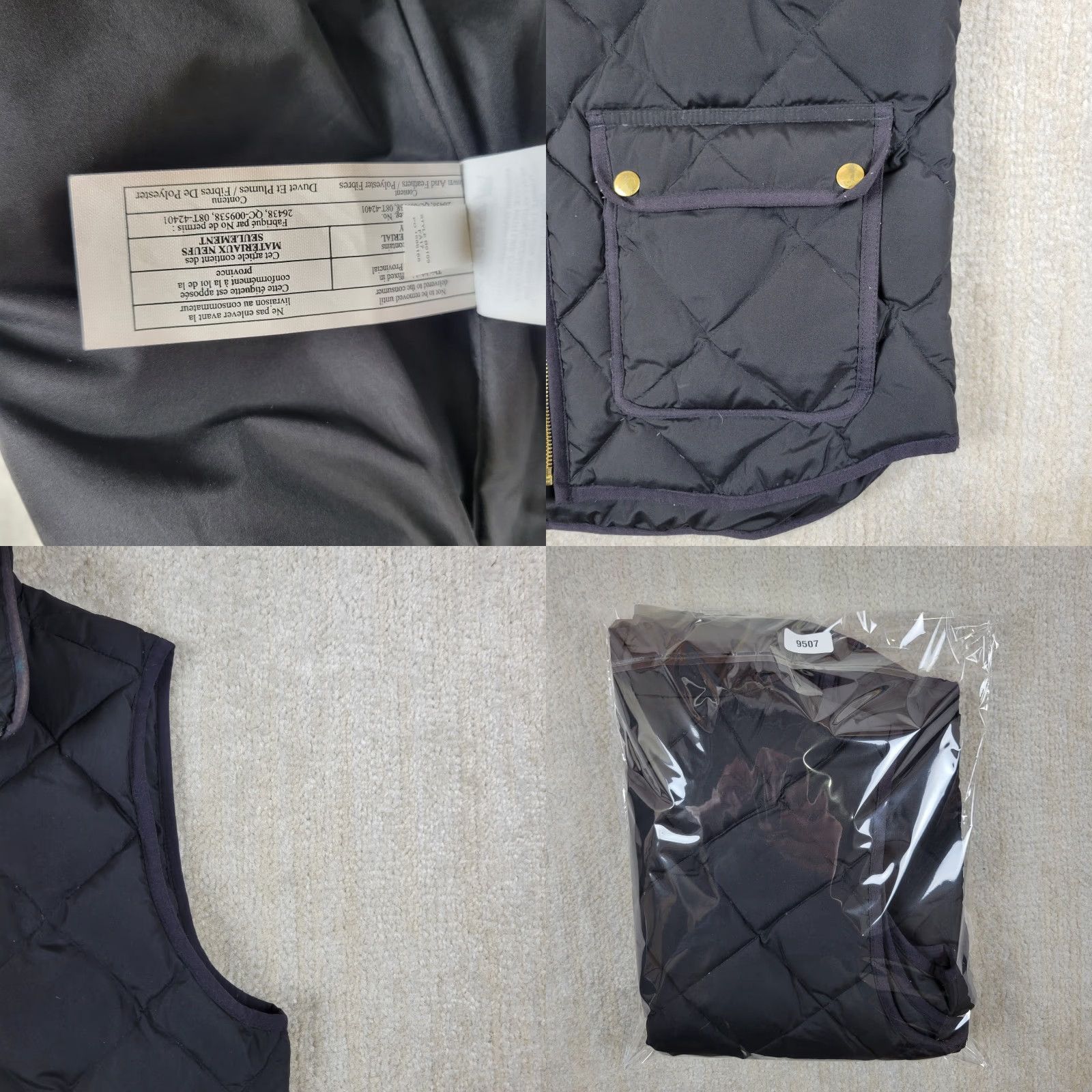 J.Crew J Crew Down Puffer Vest Women M Black Full Zip Quilted Packable Lightweight Vest Size M / US 6-8 / IT 42-44 - 8 Thumbnail