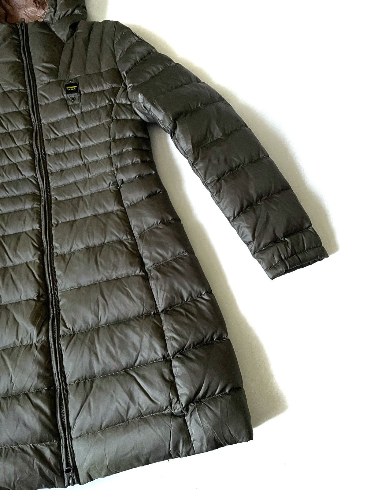 Other Women's Elongated Down Jacket Blauer USA Size XS Olive Color Size XS / US 0-2 / IT 36-38 - 4 Thumbnail