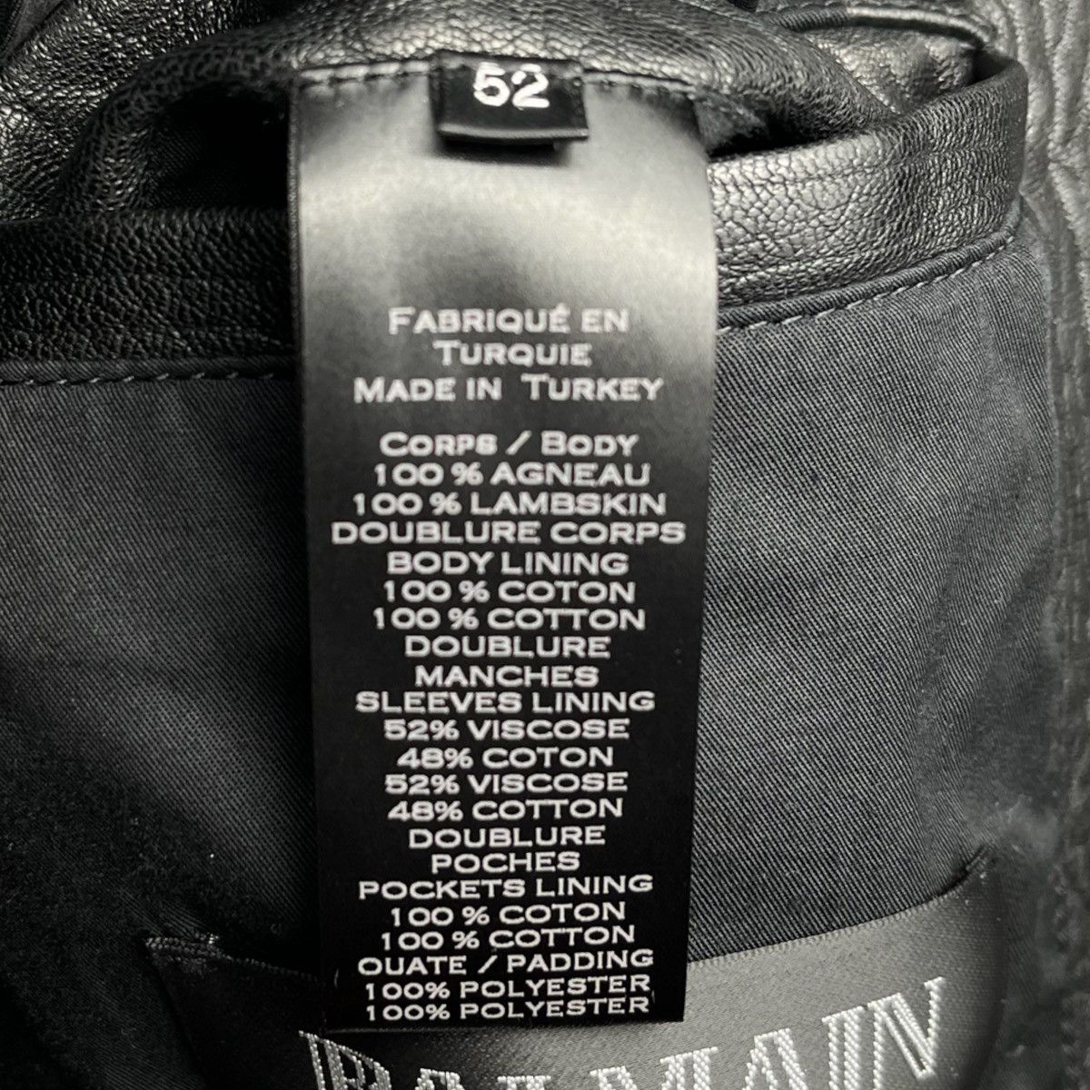 Balmain Balmain men’s Black leather biker jacket 52 luxury Size US L / EU 52-54 / 3 - 7 Thumbnail
