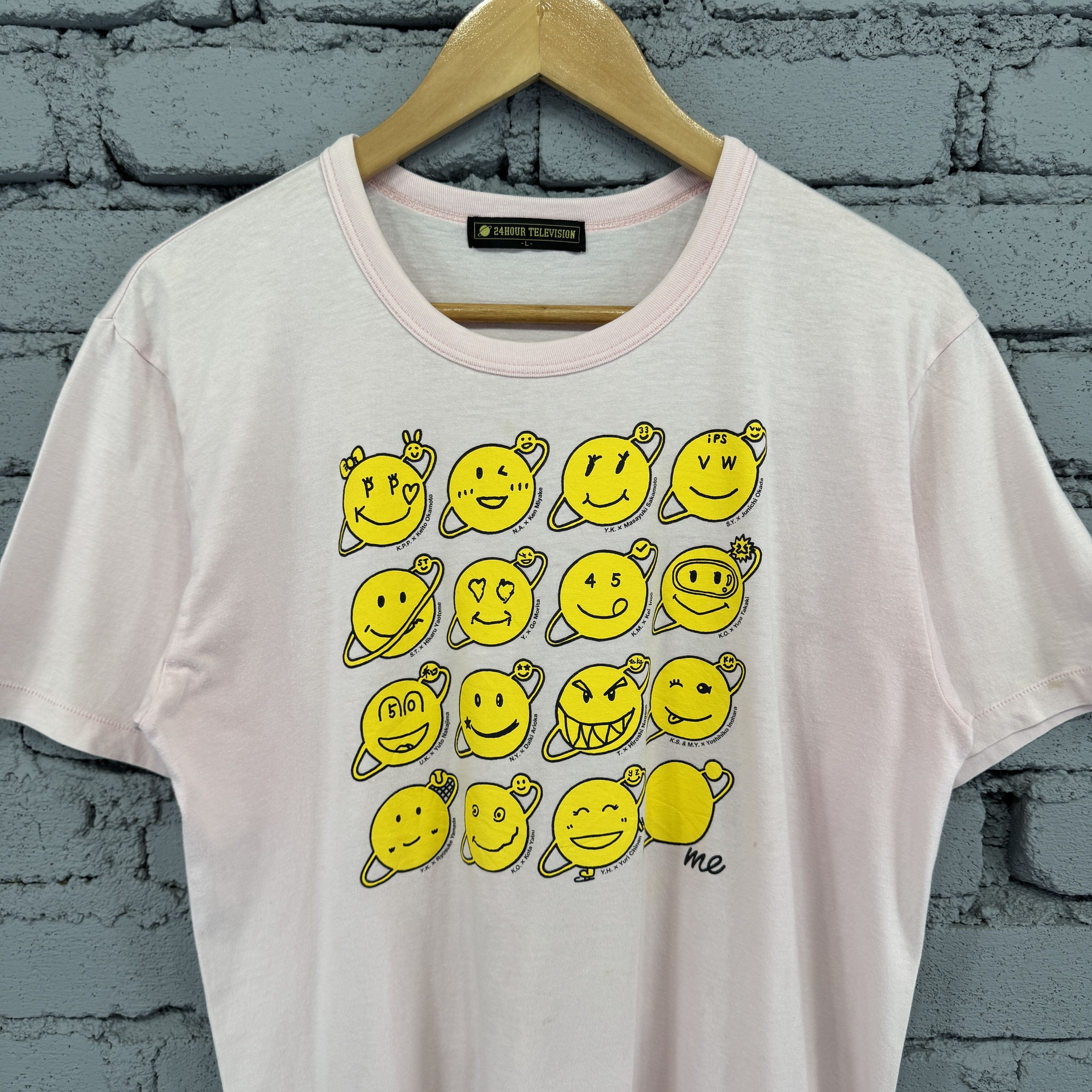 Vintage Vintage Sunfaded 24 hours Television Happy Earth Smiley Size US L / EU 52-54 / 3 - 3 Thumbnail