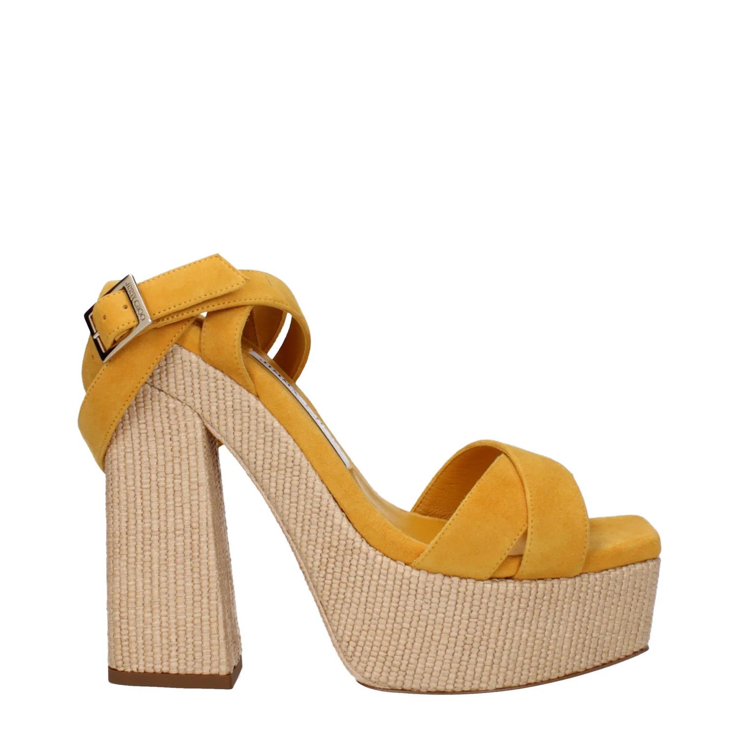 Jimmy Choo ob1o1e1124 Suede Sandals in Yellow Size US 9 / IT 39 - 1 Thumbnail