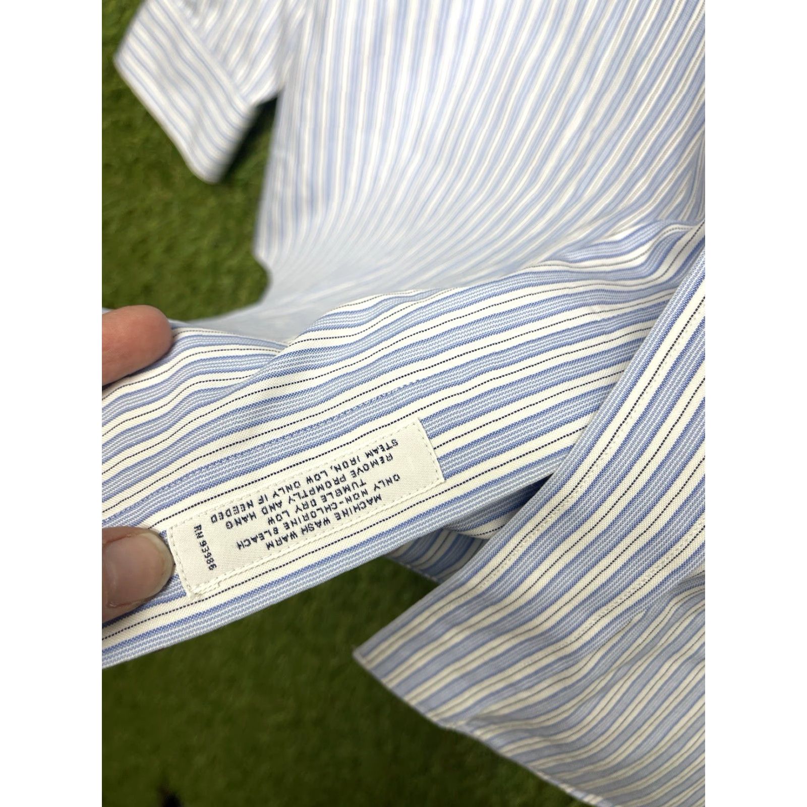 Brooks Brothers Brooks Brothers Dress Shirt Mens XL 17 35 Blue Plaid Long Sleeve Button-Up Classic Size 46R - 5 Thumbnail