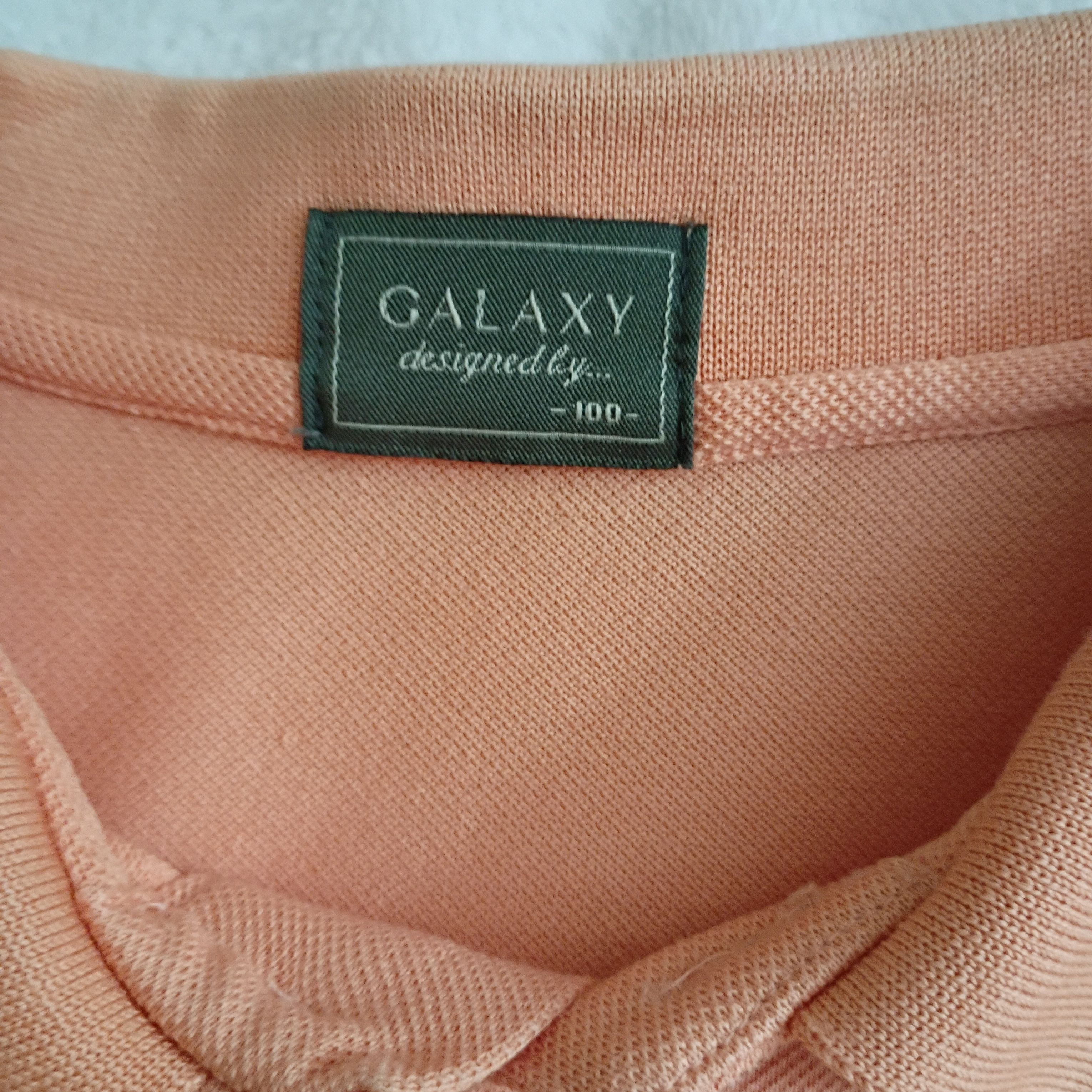 Other Adult Male Galaxy Brand Polo T-Shirt Style Salmon USED Size US L / EU 52-54 / 3 - 4 Thumbnail