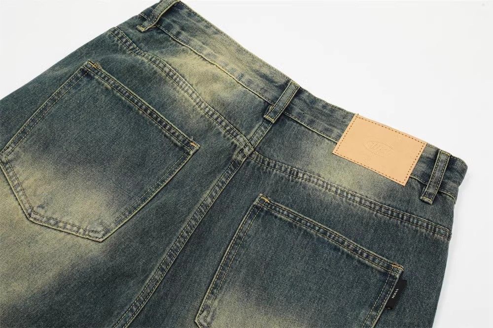 Japanese Brand × Jean Men's trendy punk contrast color washed distressed jeans Size US 32 / EU 48 - 5 Thumbnail