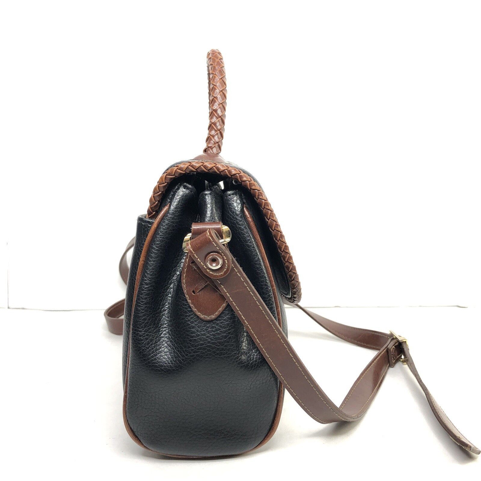 Other Vtg Carryland USA Leather Purse Black Brown Shoulder Bag Size ONE SIZE - 6 Thumbnail