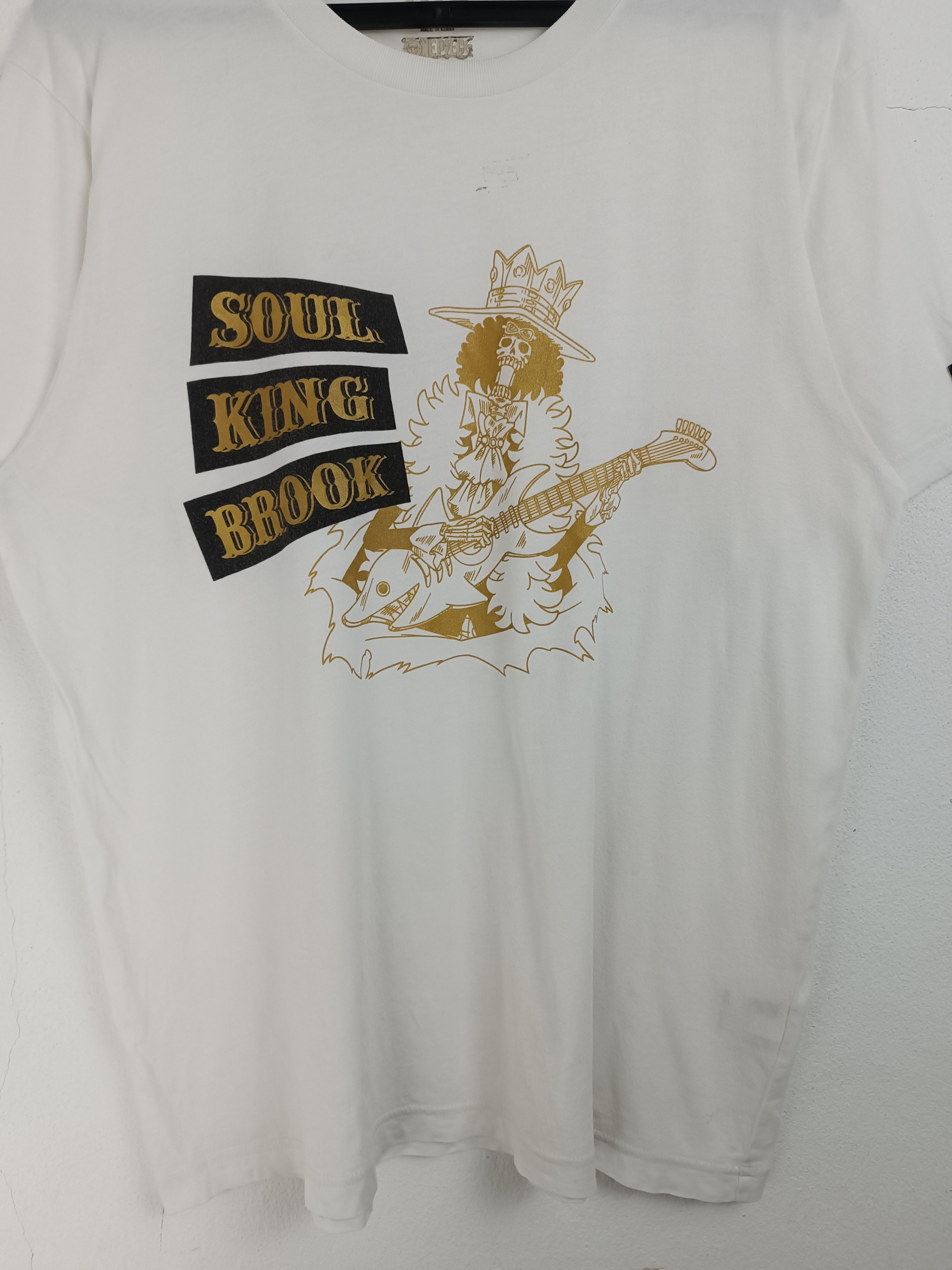 Anime VINTAGE ONE PIECE SOUL KING BROOK TEE naruto bleach dragon Size US M / EU 48-50 / 2 - 7 Thumbnail