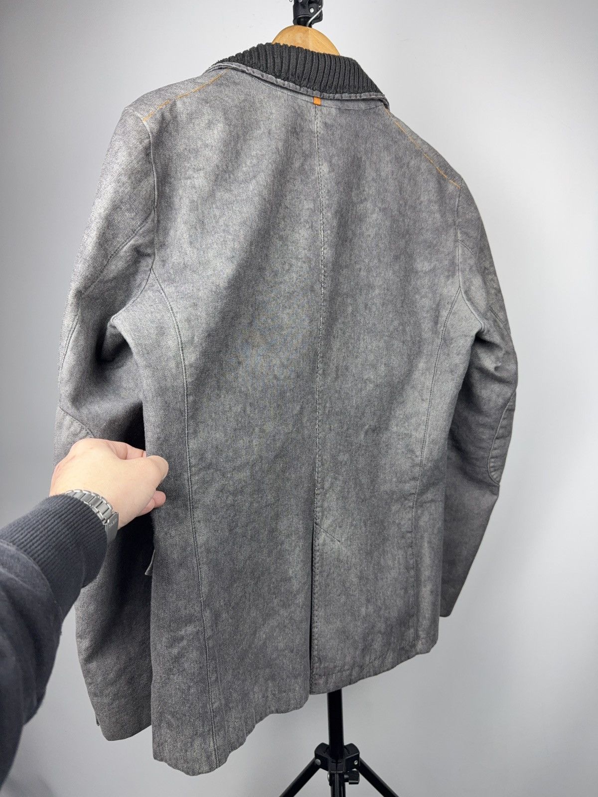 Hugo Boss 00s Luxury Boss Orange Washed Grey Casual Tailored Blazer M Size 38R - 17 Thumbnail