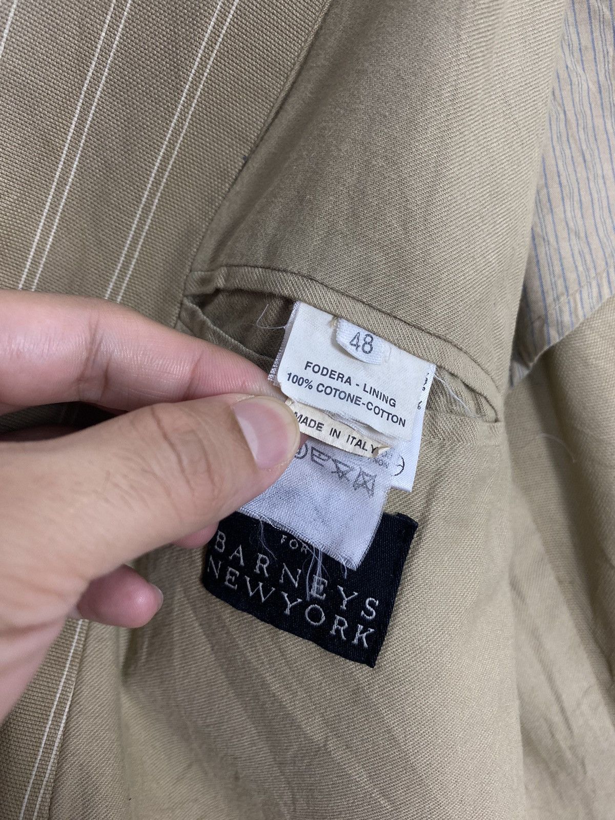 Barneys New York Vtg Orlando for Barneys New York Stripe Chore Blazer Italy Size US M / EU 48-50 / 2 - 4 Thumbnail