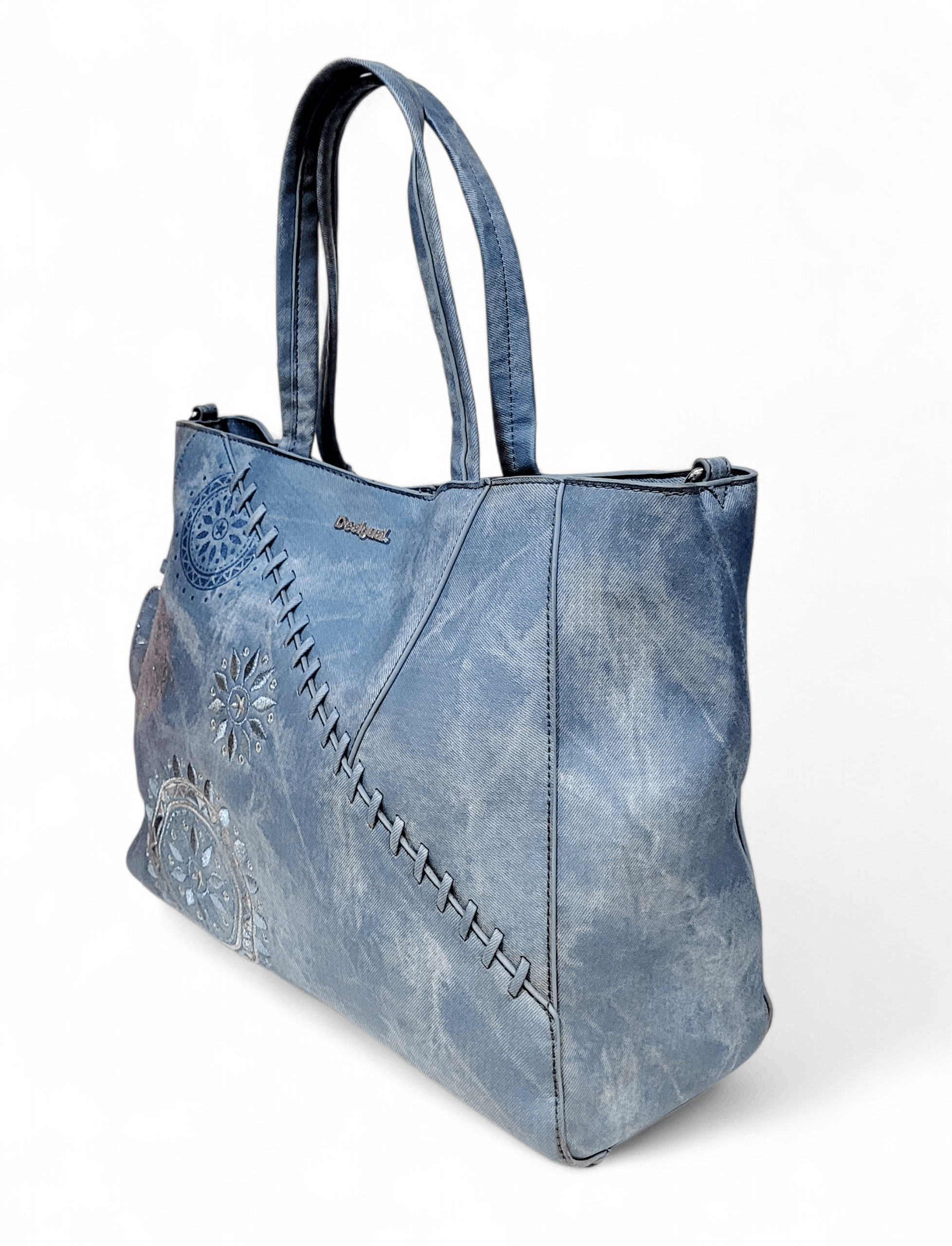 Desigual Desigual Mandala Denim Patch PVC Sling Crossbody Tote Size ONE SIZE - 6 Thumbnail