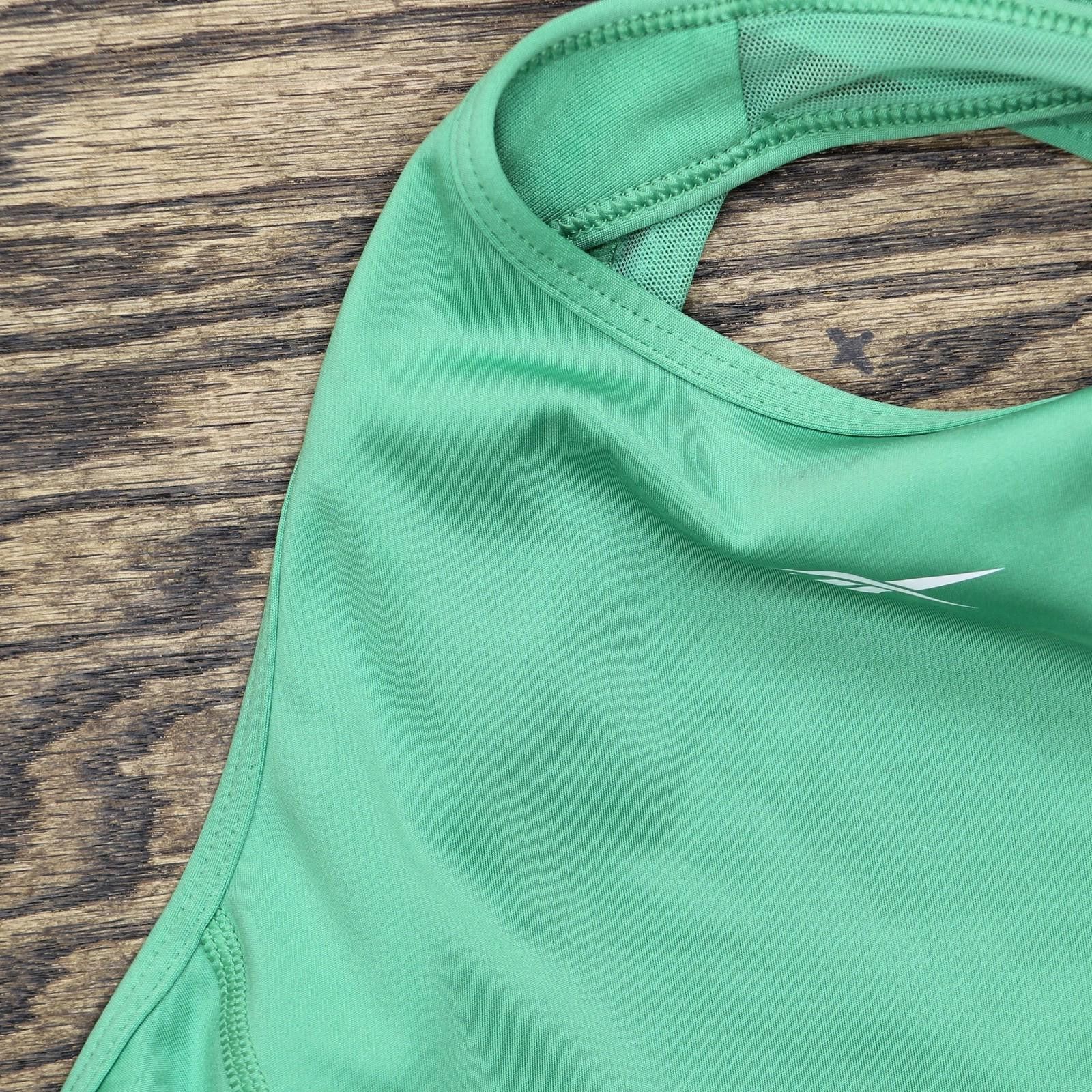 Reebok Reebok Halted Unlined Open Mesh Back Sports Bra Green Xs Size ONE SIZE - 3 Thumbnail