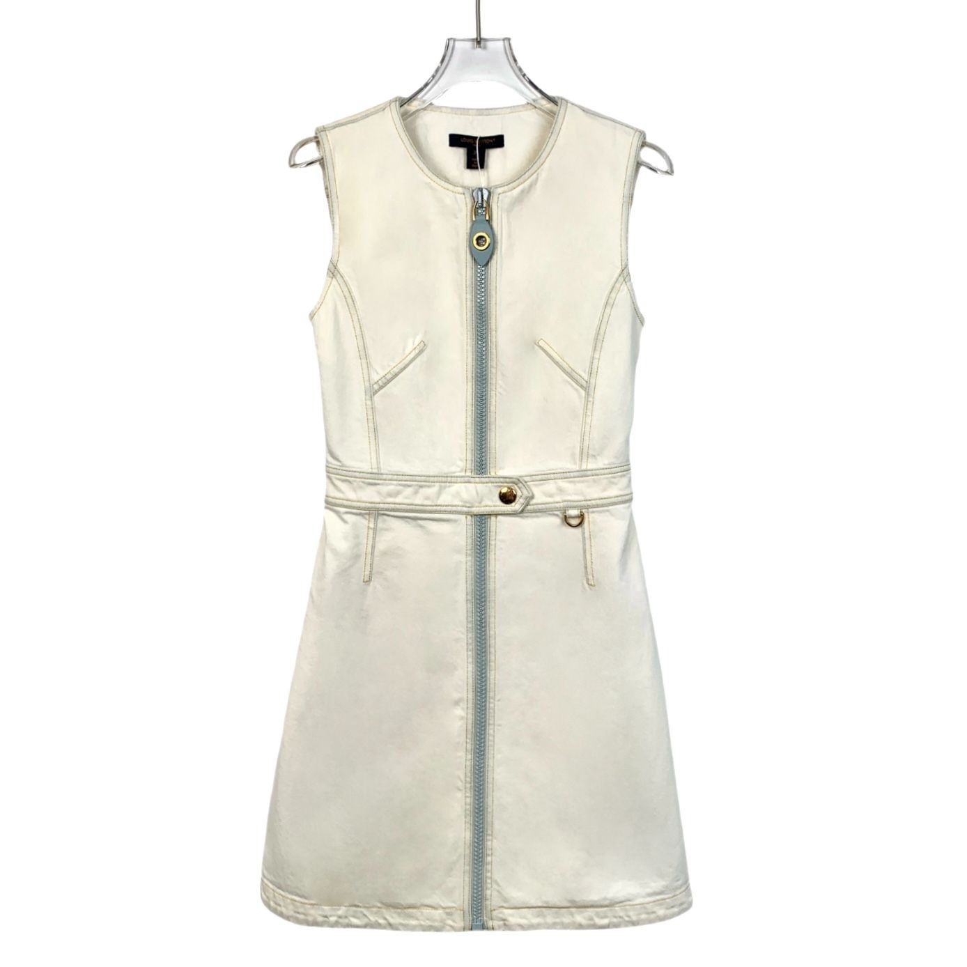 Louis Vuitton Louis Vuitton Ivory Sleeveless Denim Dress