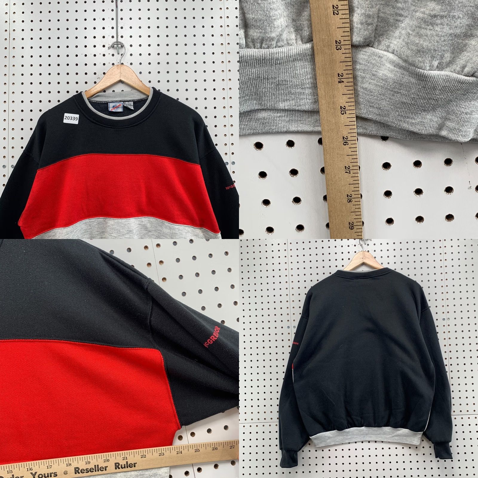 McGregor Vintage McGregor Striped Crewneck Sweatshirt - Large Black, Red, 23.5x26 - Mens Size US S / EU 44-46 / 1 - 9 Thumbnail