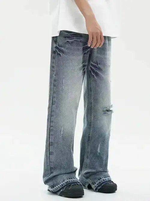 Japanese Brand × Jean Blue Baggy Stacked Denim Jeans Size US 30 / EU 46 - 4 Thumbnail