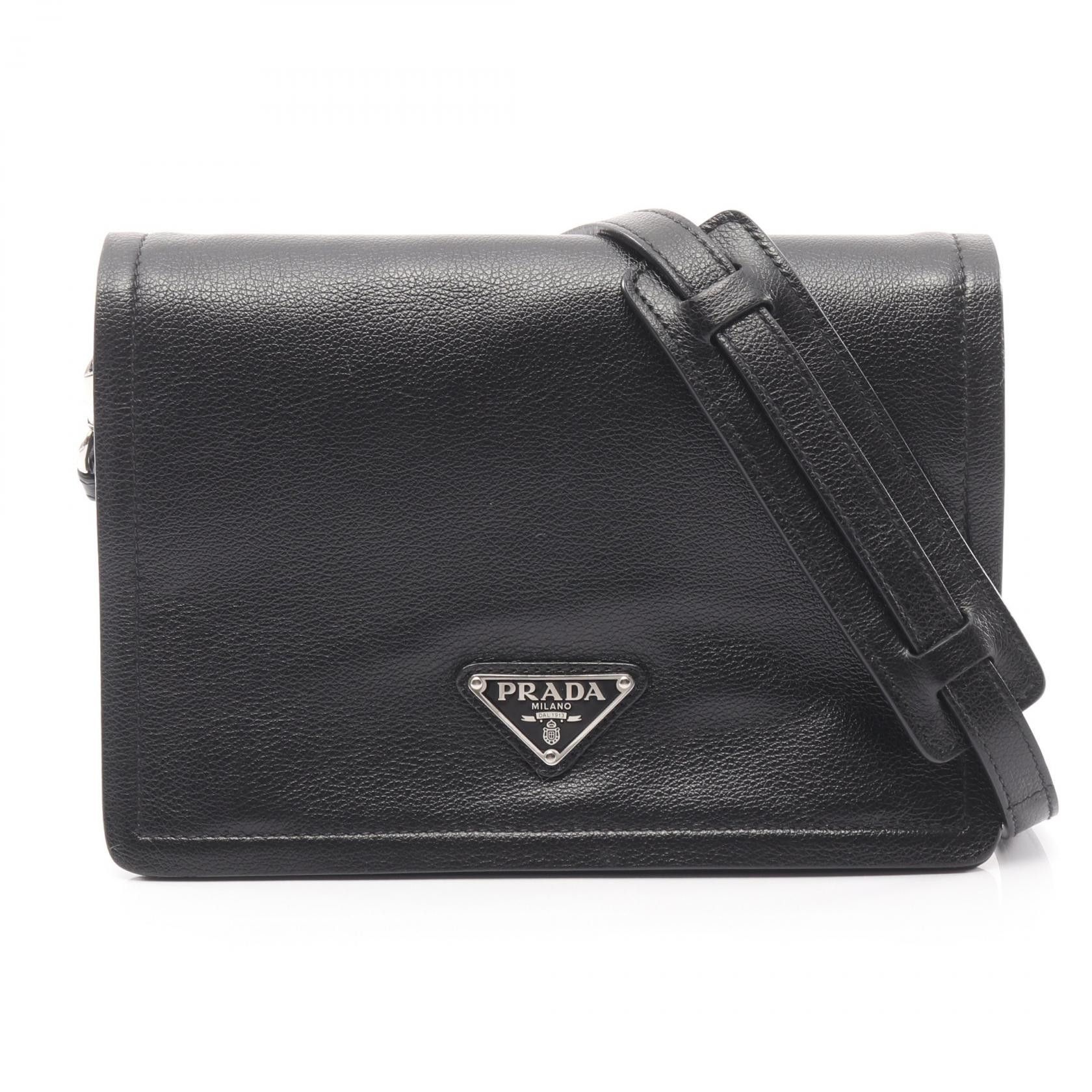 Prada Prada Prada GLACE'CALF Leather Shoulder Bag Leather Shoulder Bag 1BD296 DUTY FREE for USA Size ONE SIZE - 1 Thumbnail