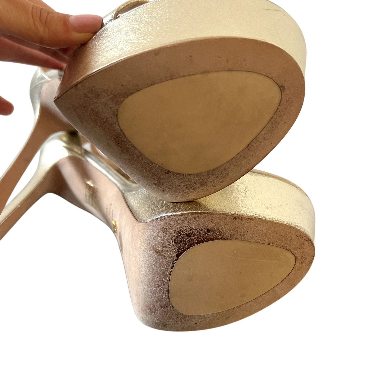 Stuart Weitzman Stuart Weitzman nudistcurve platform heels size 9.5 gold CL Size US 9.5 / IT 39.5 - 4 Thumbnail