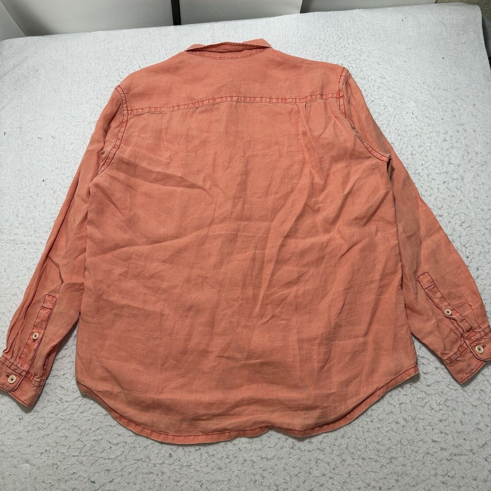 Tommy Bahama Tommy Bahama Large Linen Salmon Orange Button Down Shirt Size US L / EU 52-54 / 3 - 10 Thumbnail