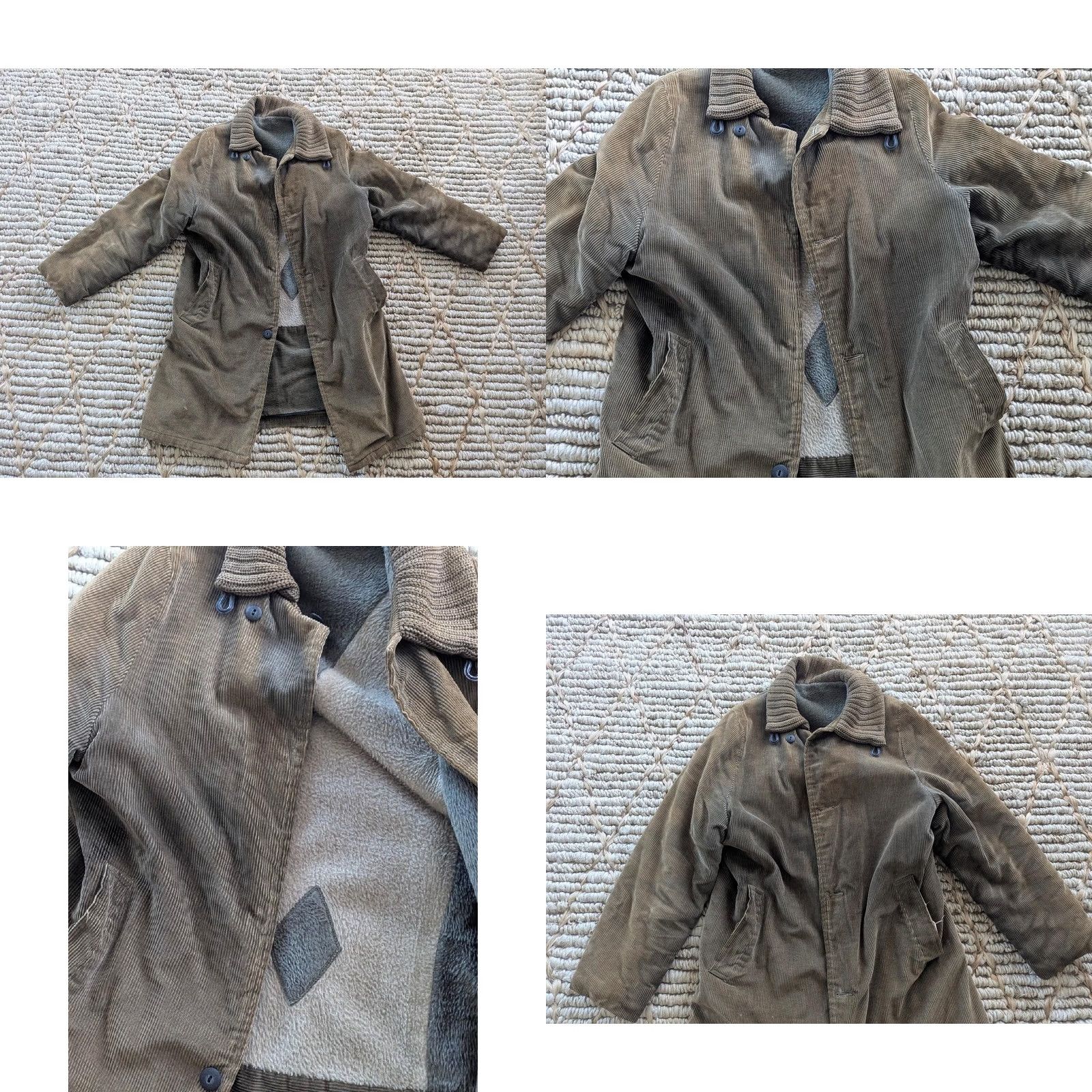 Vintage VINTAGE CAR CLUB coat jacket Mens S corduroy green 38 ROCKABILLY clicker wool woolen 1950s 50s decade Size US S / EU 44-46 / 1 - 8 Thumbnail