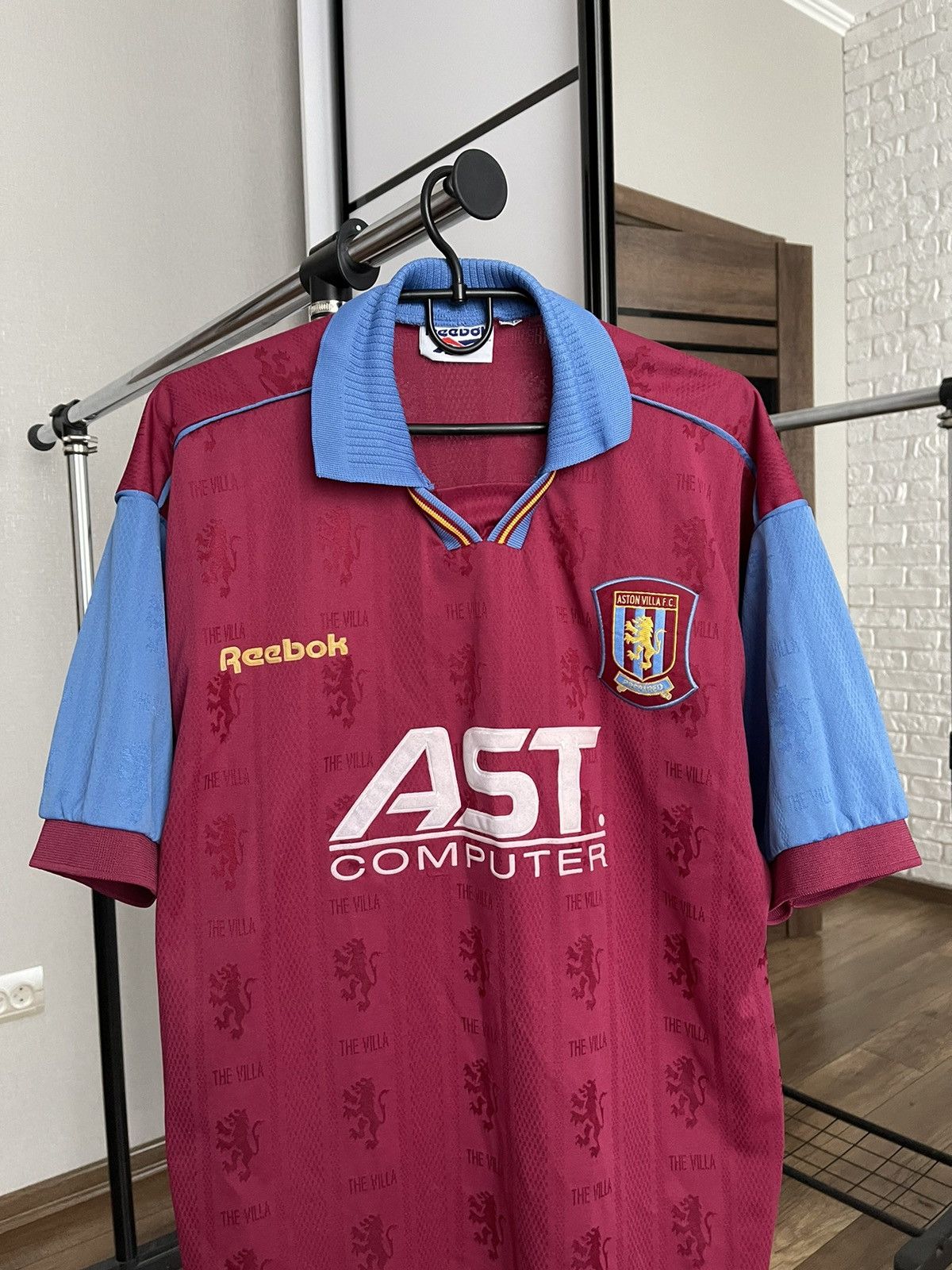 Reebok 1995/1996 Reebok Aston Villa Vintage Soccer Jersey T-Shirt Size US L / EU 52-54 / 3 - 5 Thumbnail