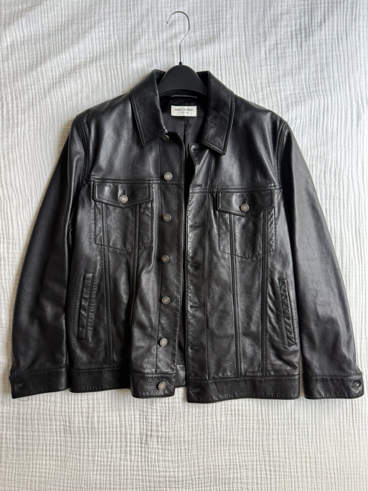 Saint Laurent Paris Saint Laurent Lamb Leather Trucker Size US L / EU 52-54 / 3 - 1 Thumbnail